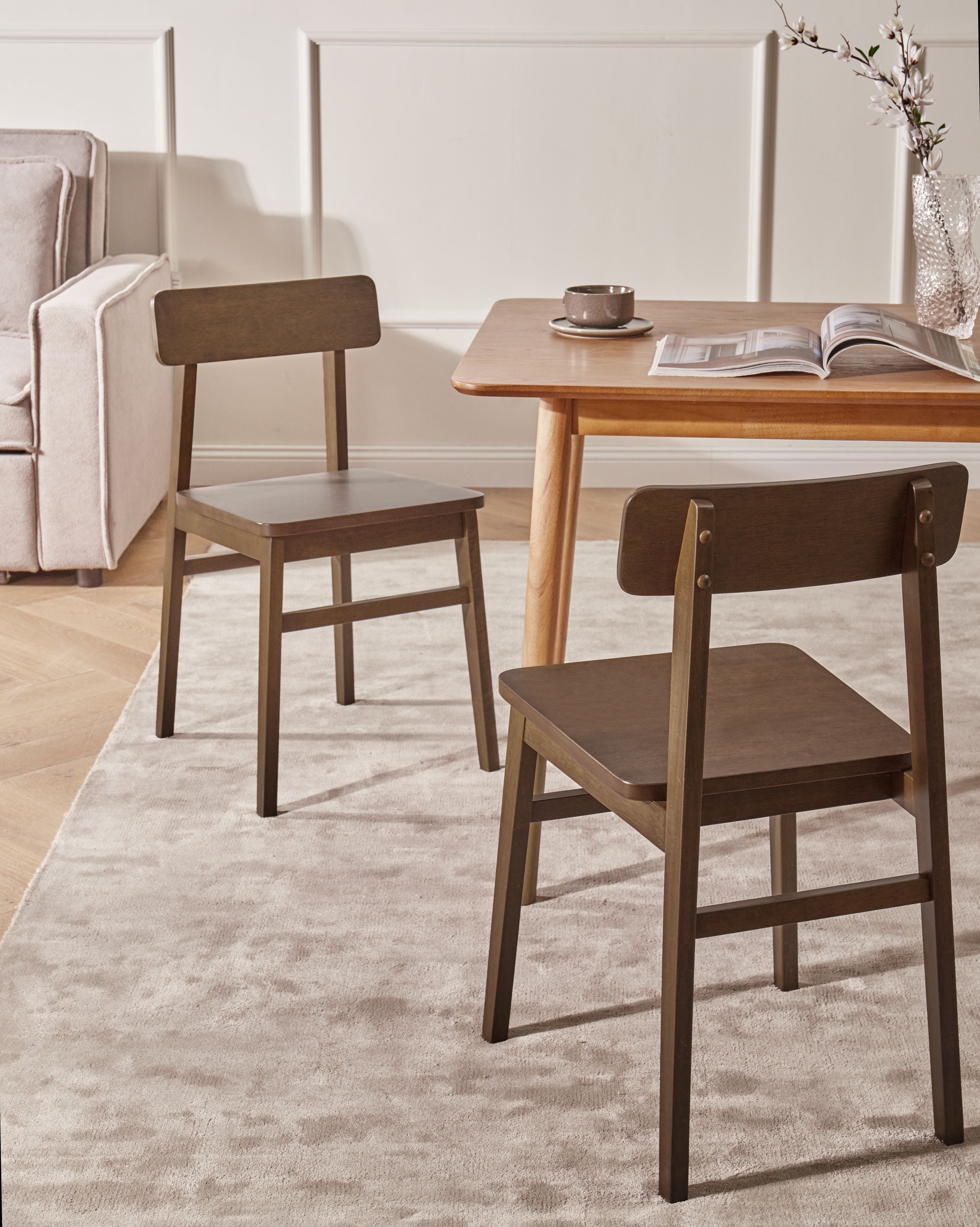 Scaun dining - Set of 2 GORRE dining chairs Dark brown wood