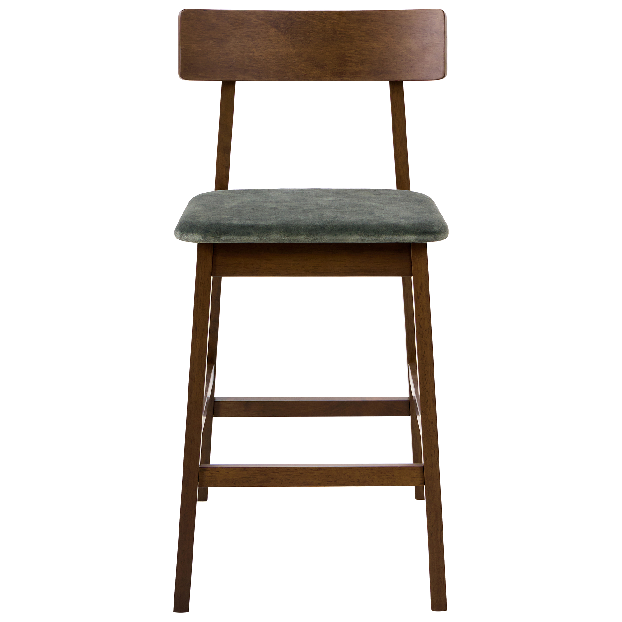 Set of 2 ISANTI Bar Stools Wood Dark Brown/Green [5]