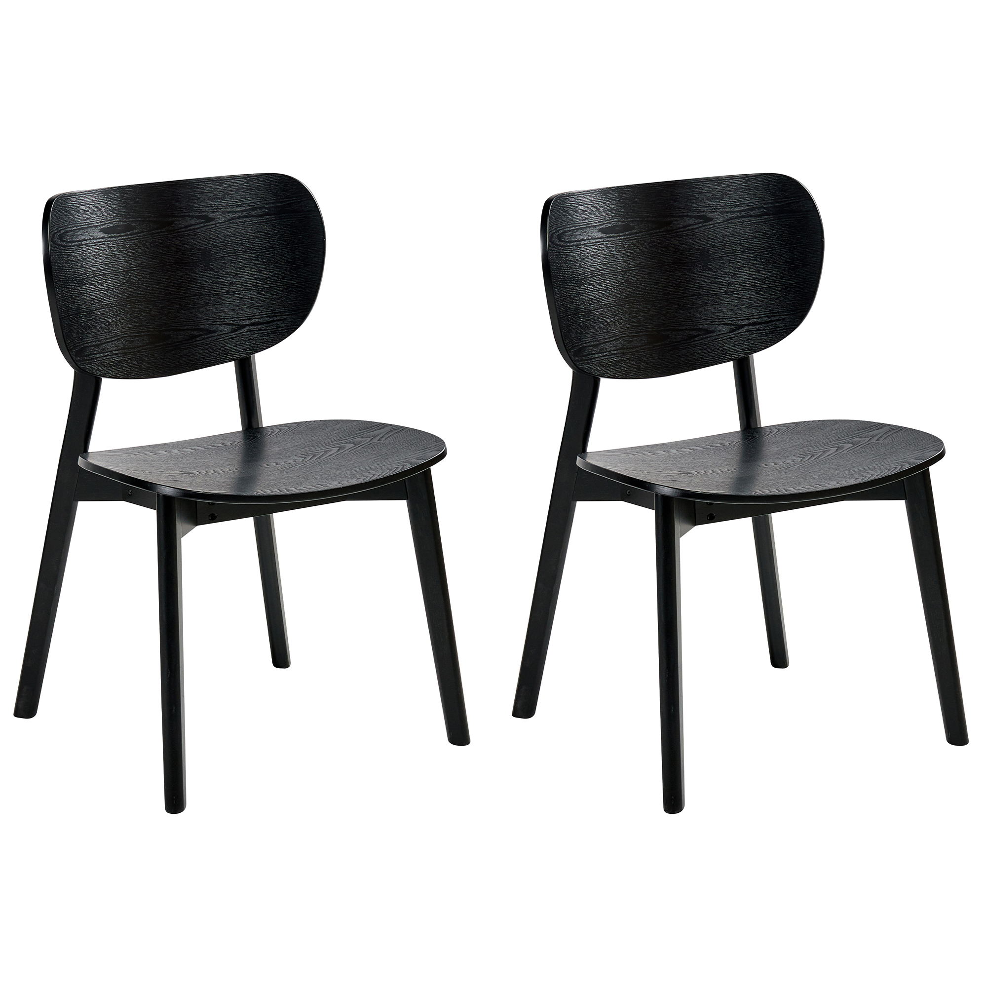 Set of 2 OVERLY dining chairs Black wood [2]
