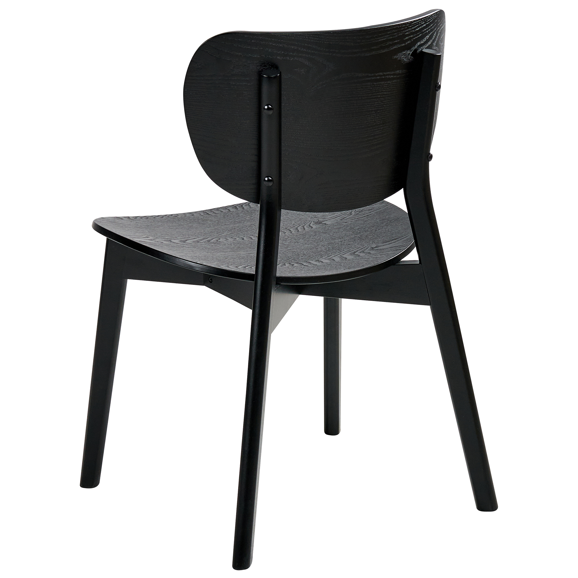 Set of 2 OVERLY dining chairs Black wood [6]