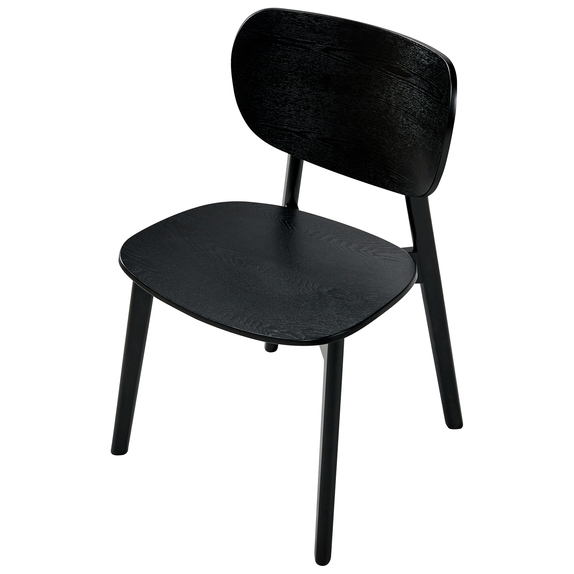 Set of 2 OVERLY dining chairs Black wood [7]