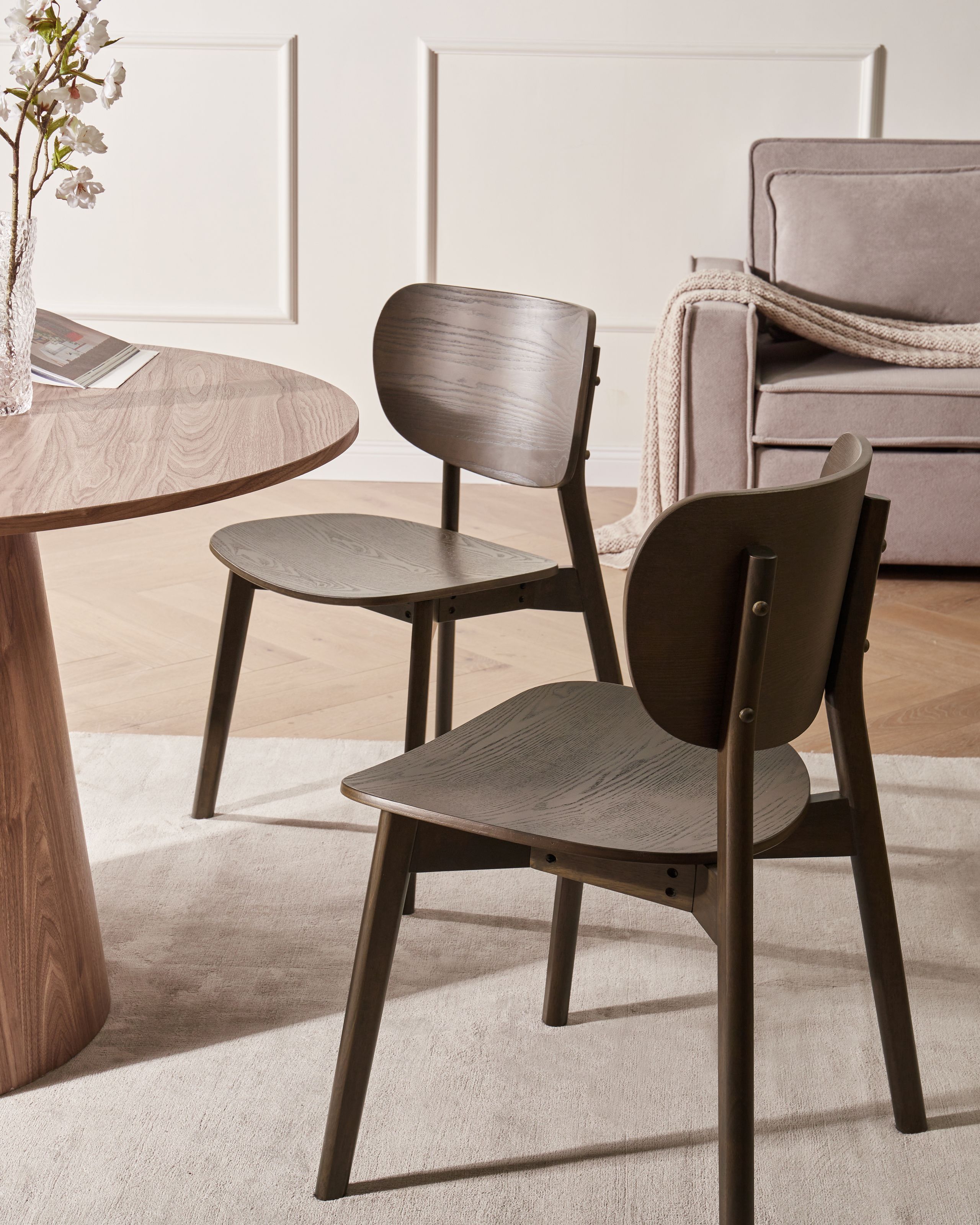 Scaun dining - Set de 2 scaune dining OVERLY Lemn Maro închis