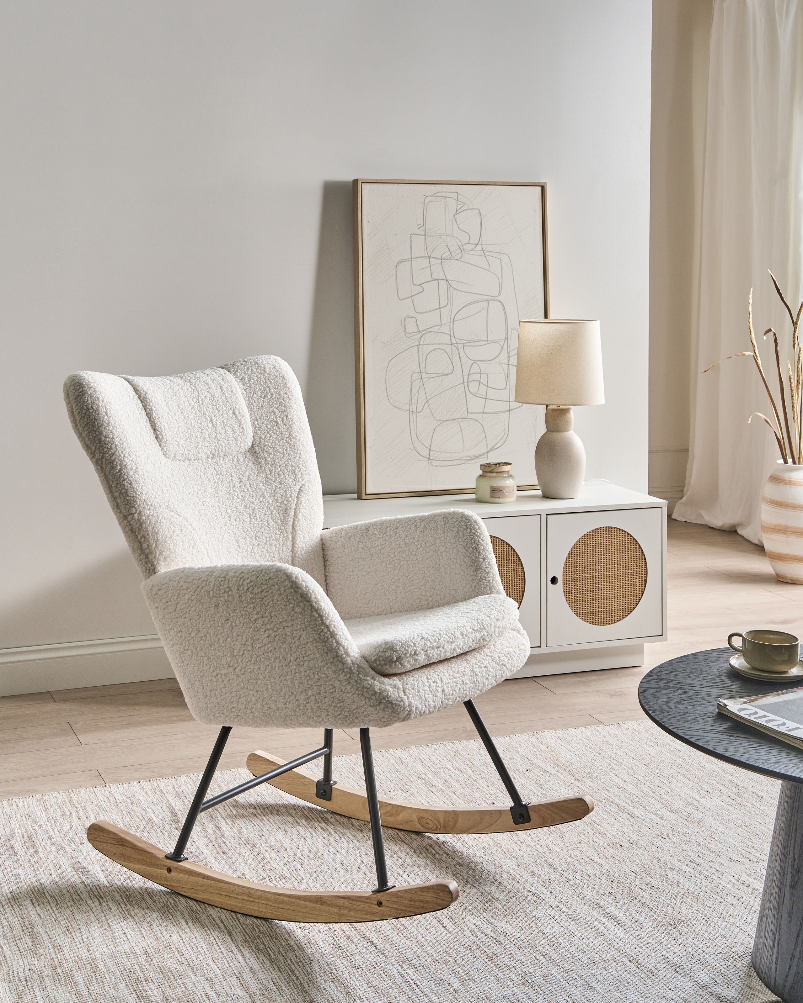 Swing chair SANDVE Boucle White [1]