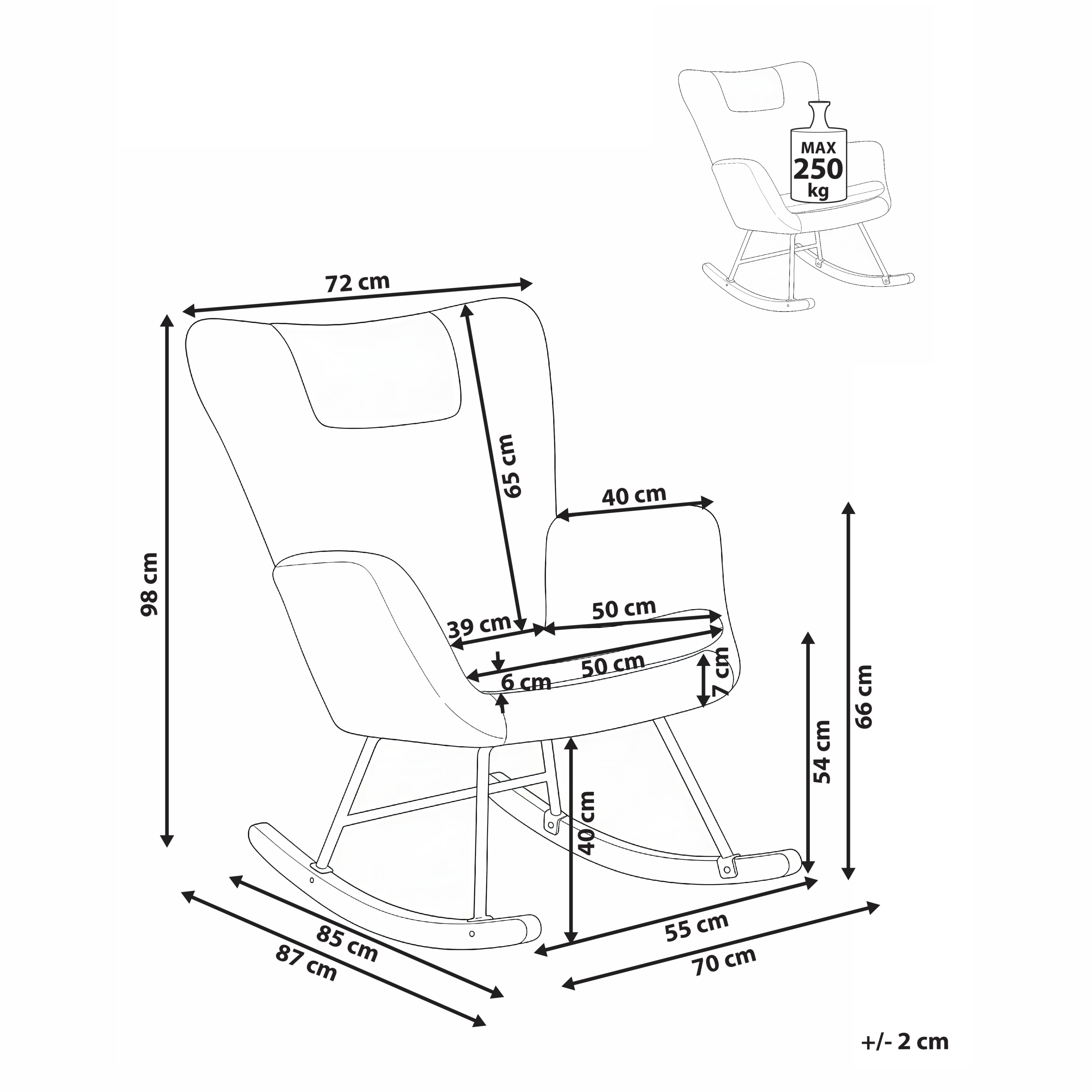 Swing chair SANDVE Boucle White [3]