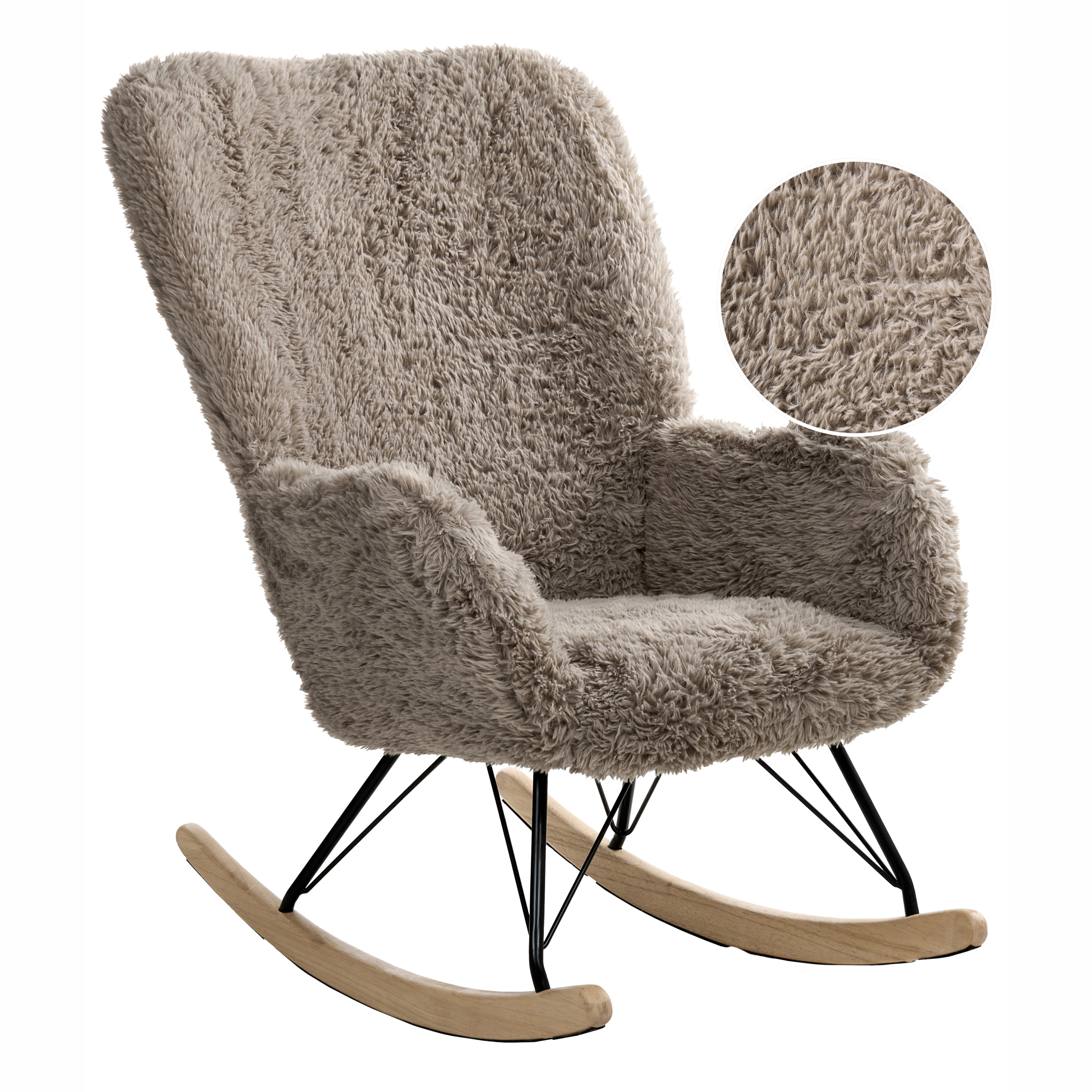 Swing chair AKRA Faux fur Taupe [2]