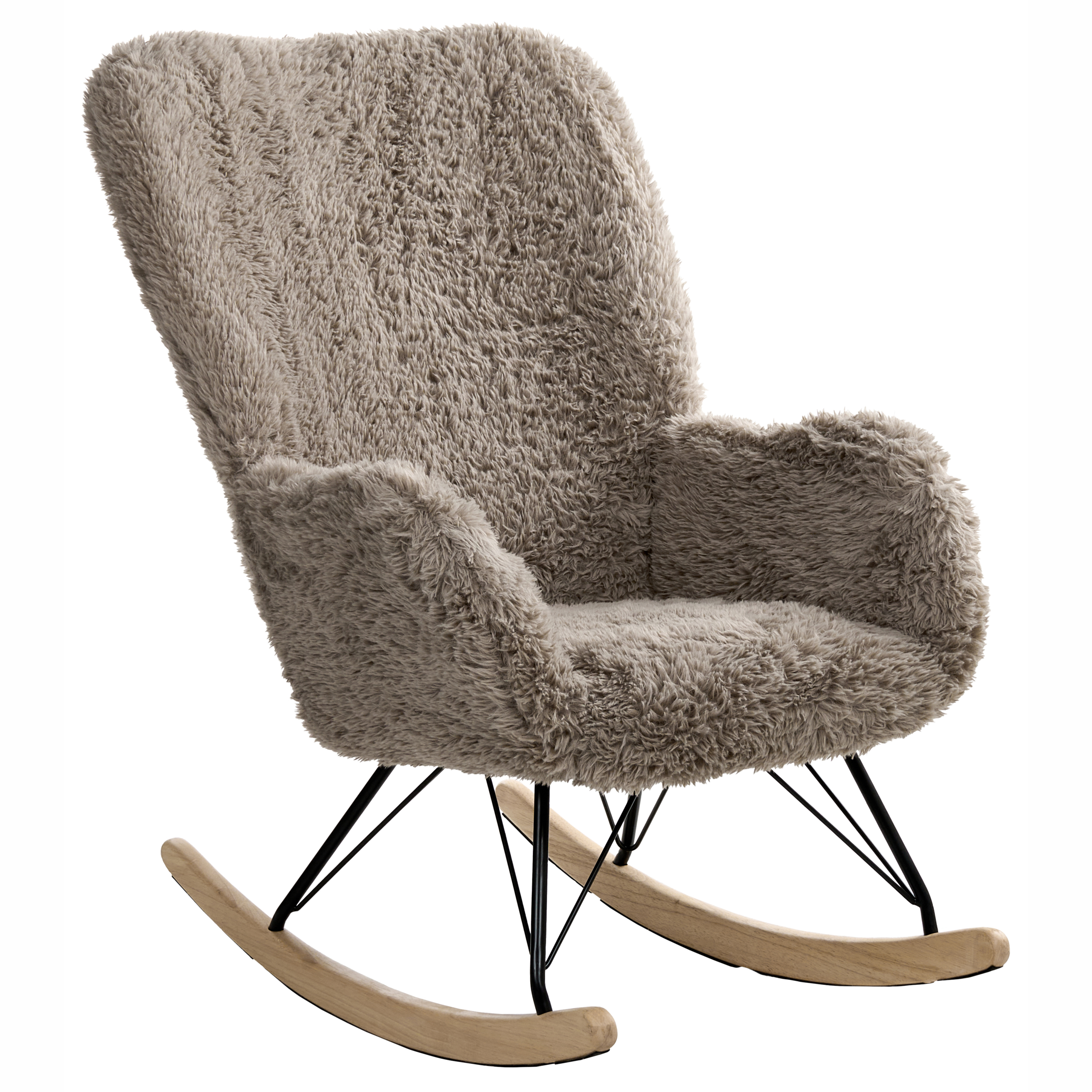 Swing chair AKRA Faux fur Taupe [4]
