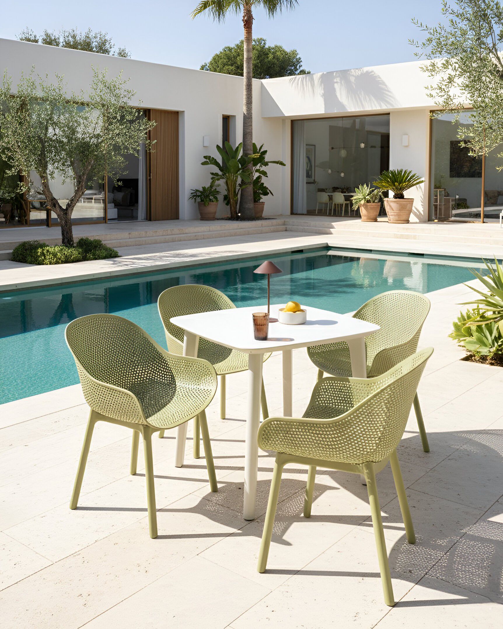 Scaun dining - Set de 4 scaune de grădină TIGGIANO Verde măsliniu