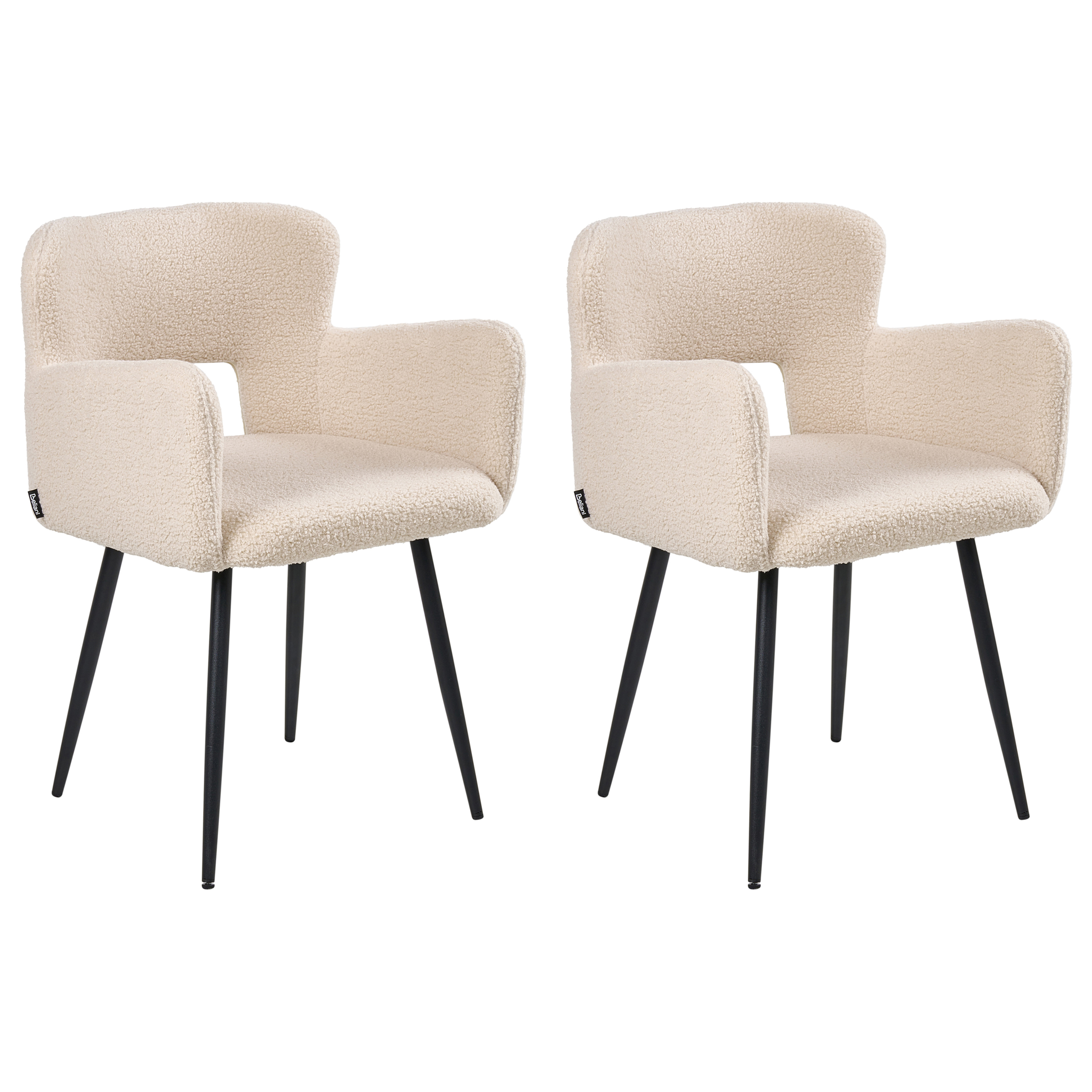 Set of 2 dining chairs SANILAC Boucle Beige [4]