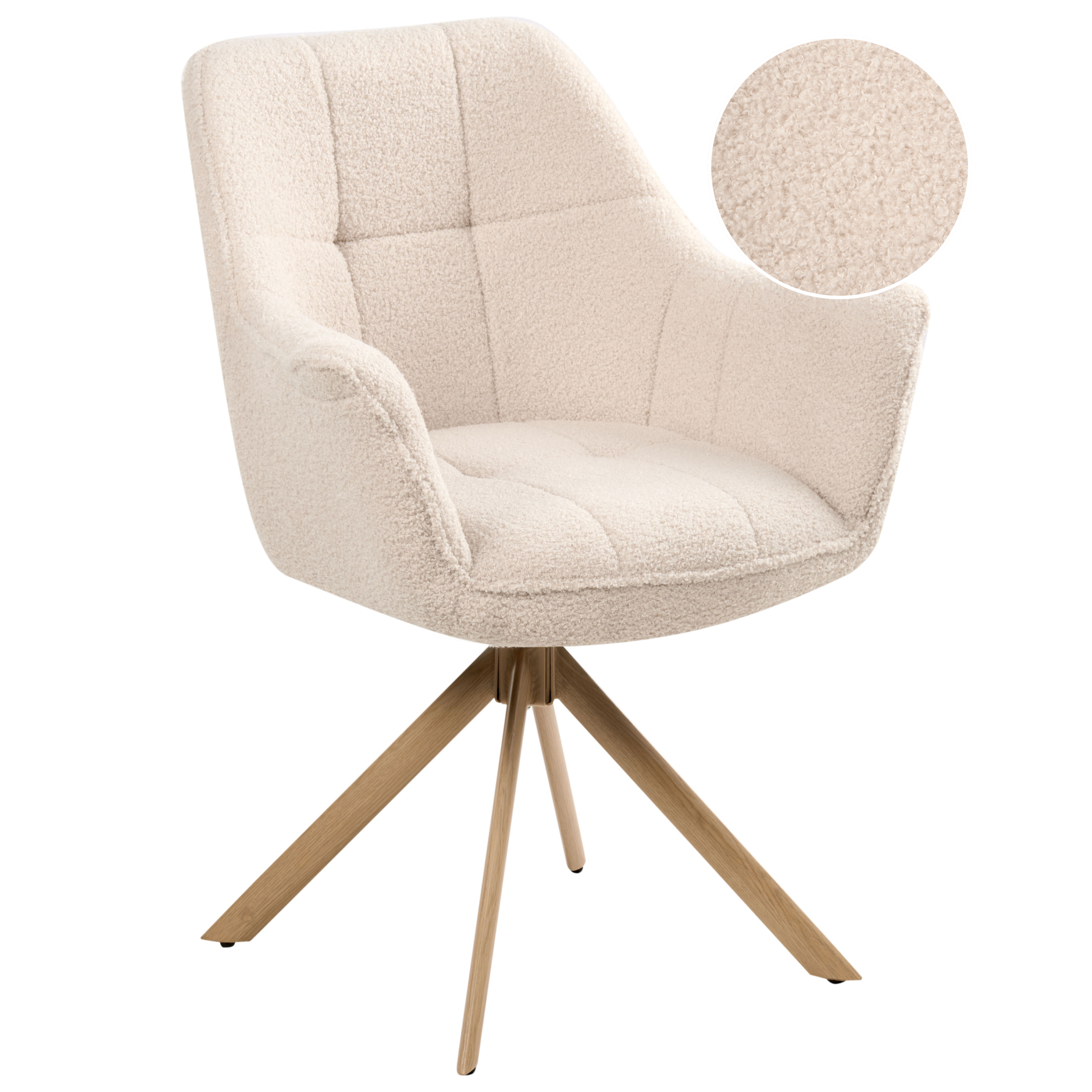 Dining chair HAYDEN Boucle Light Beige [2]