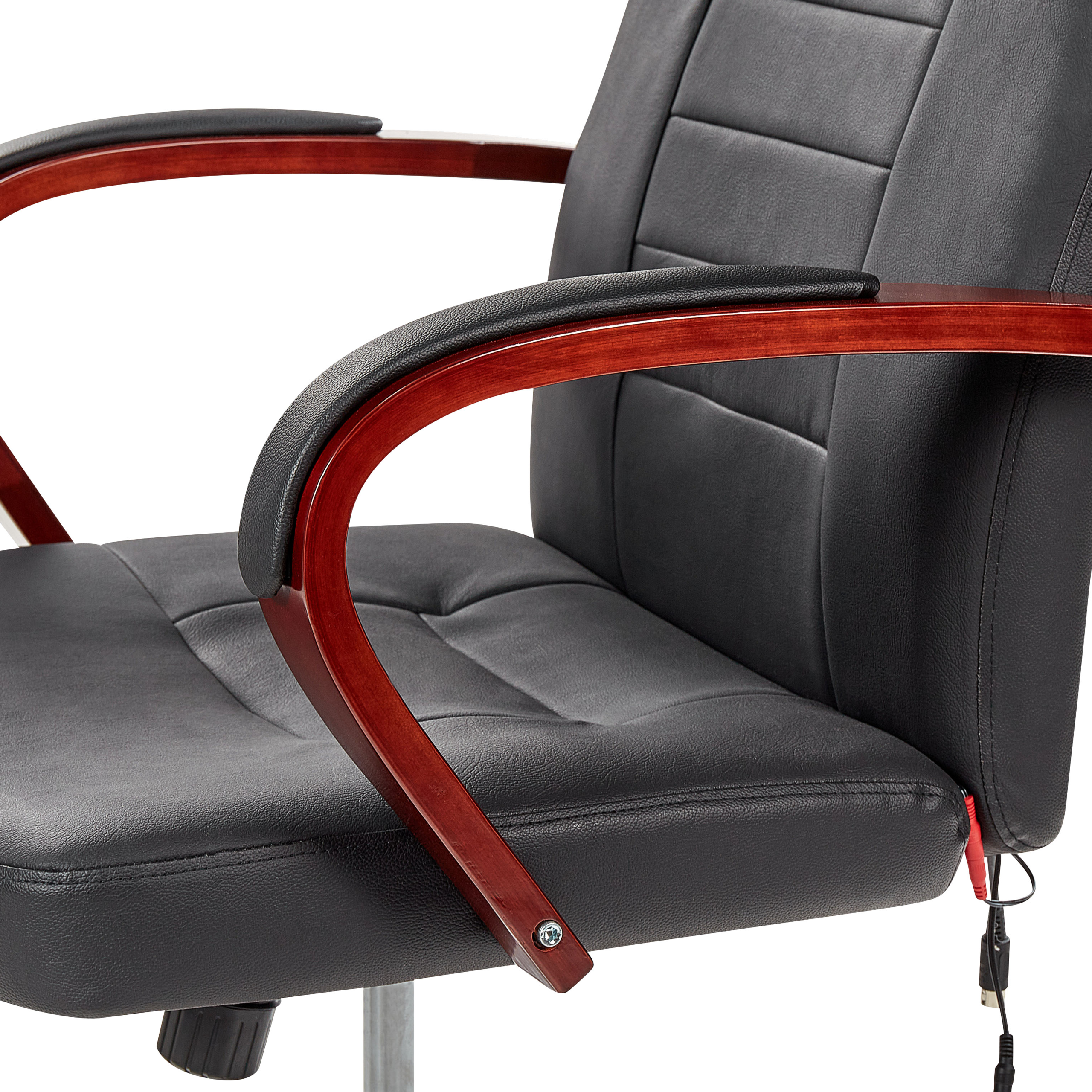 DIAMOND massage armchair with heating function Natural leather Black [7]