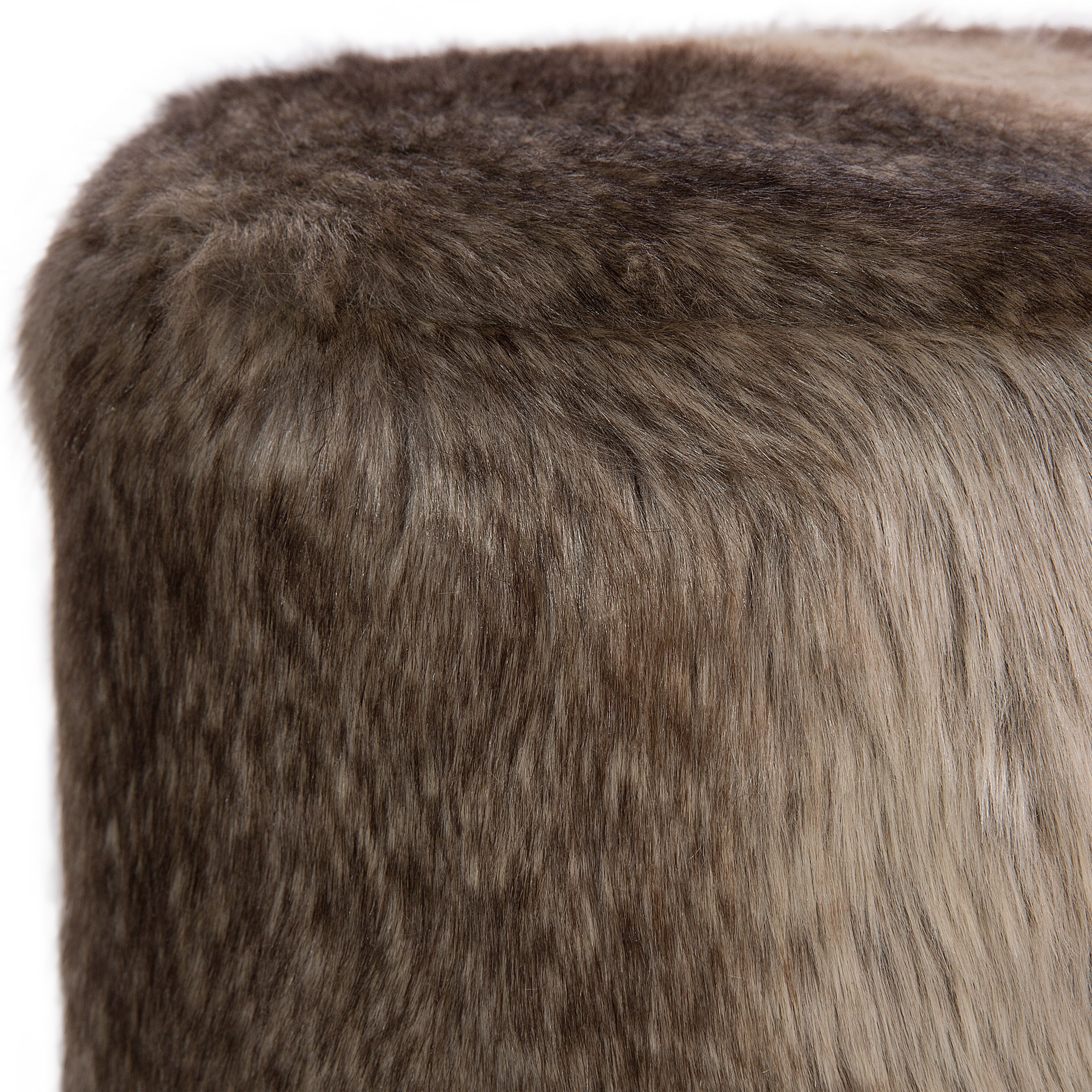 Scaun taburet TOPEKA Blană artificială Maro [6]