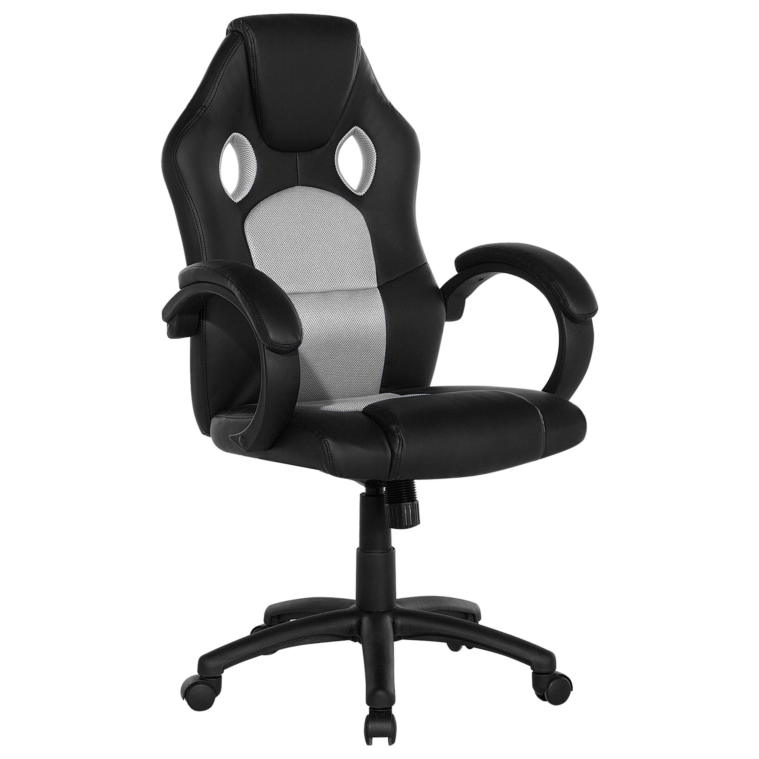 Scaun ergonomic FIGHTER Piele ecologică Gri deschis [2]