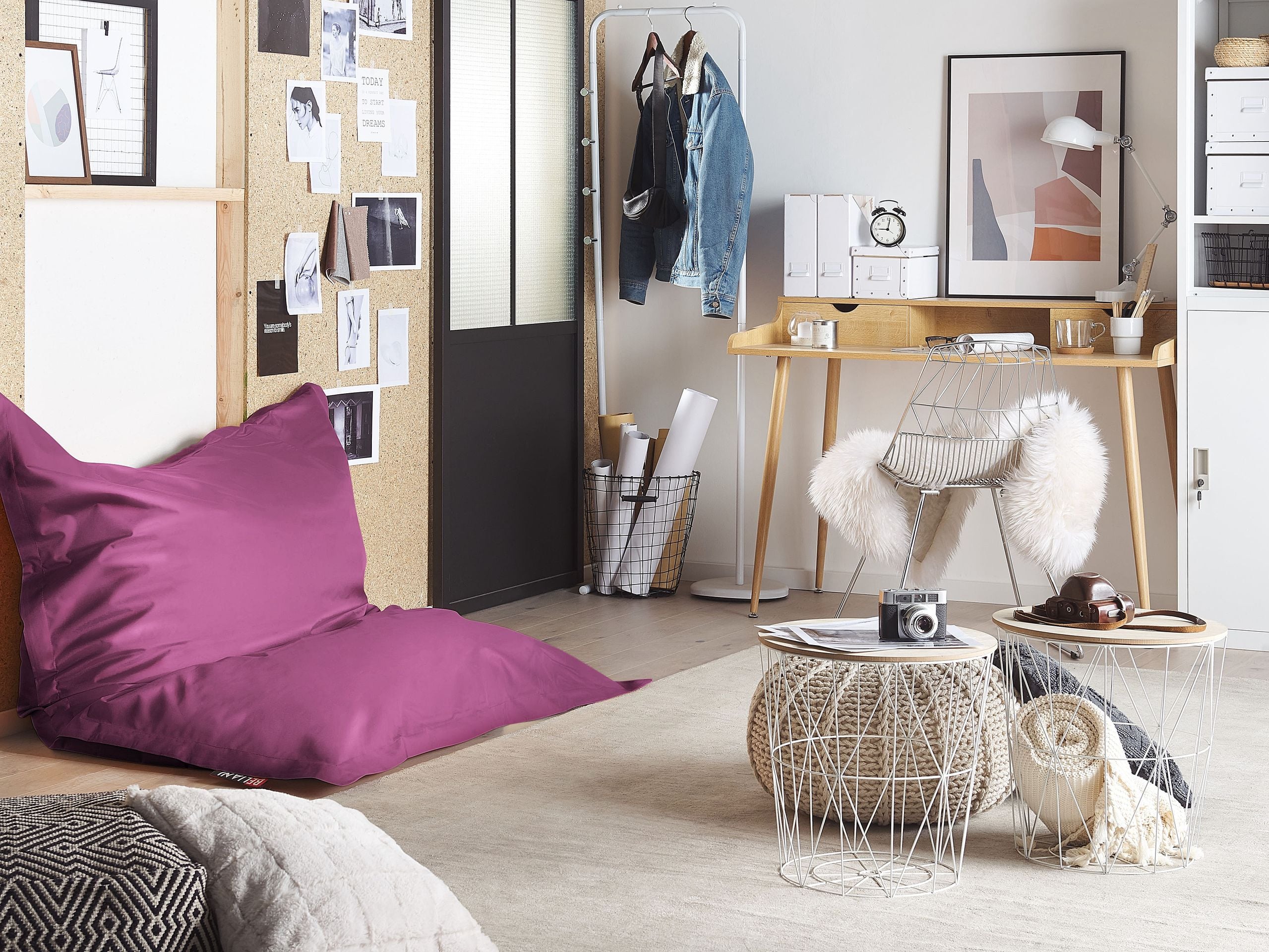 Fotoliu puf 300 L FUZZY 140 cm 180 cm Violet [1]