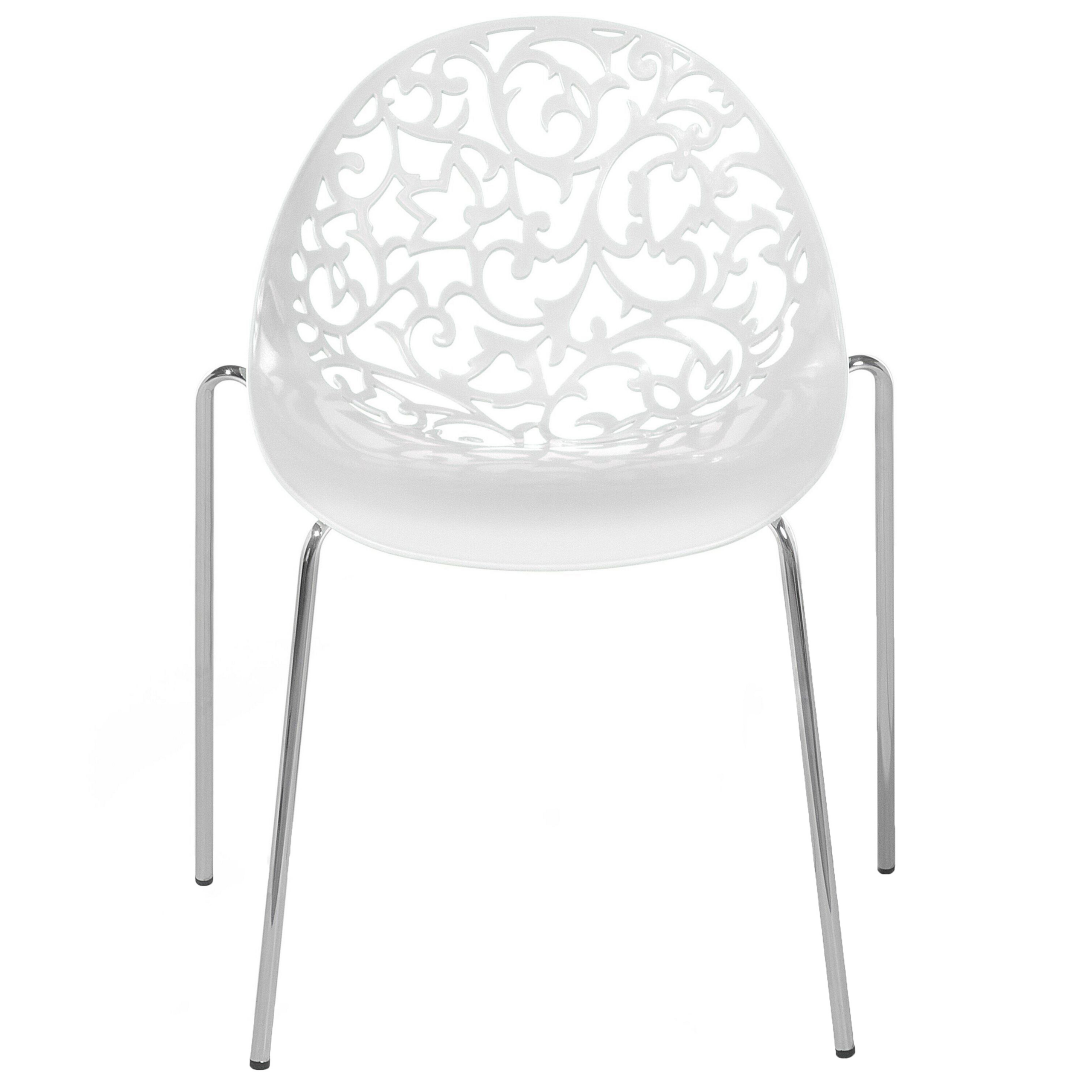 Set of 4 MUMFORD Dining Chairs White [5]