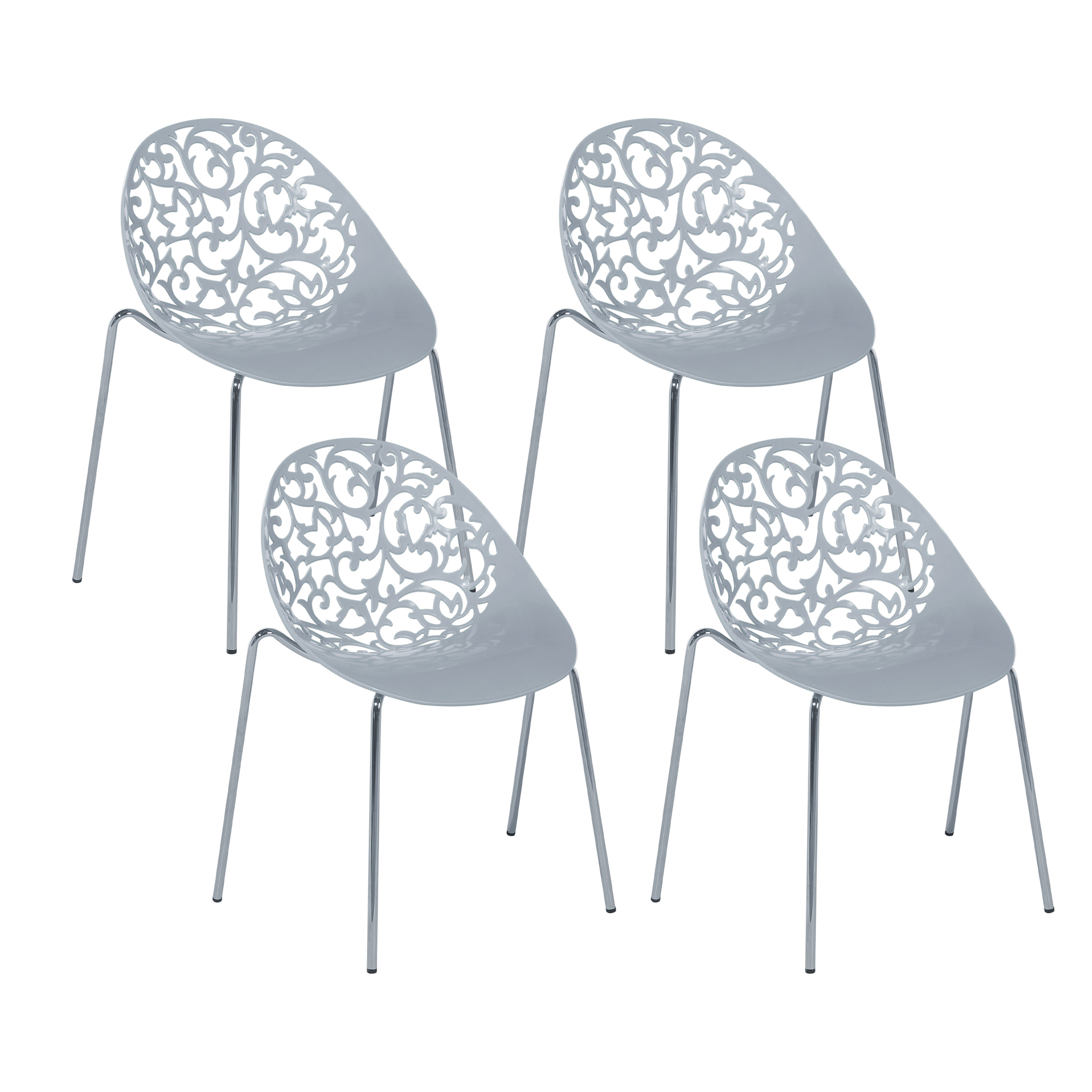 Set of 4 dining chairs MUMFORD Light Grey [2]