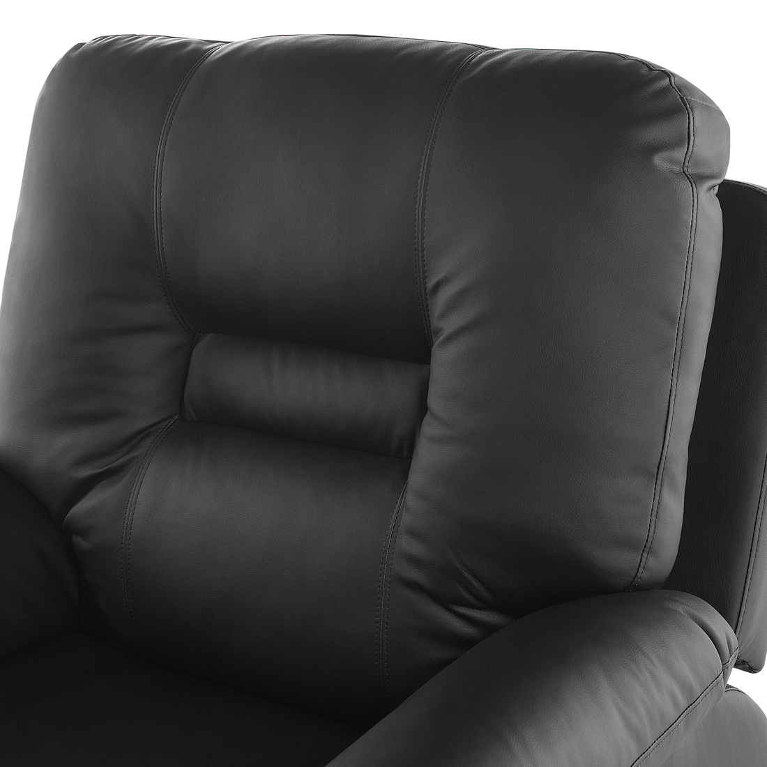 Fotoliu cu recliner BERGEN Suport pentru picioare retractabil Piele ecologică Negru [9]