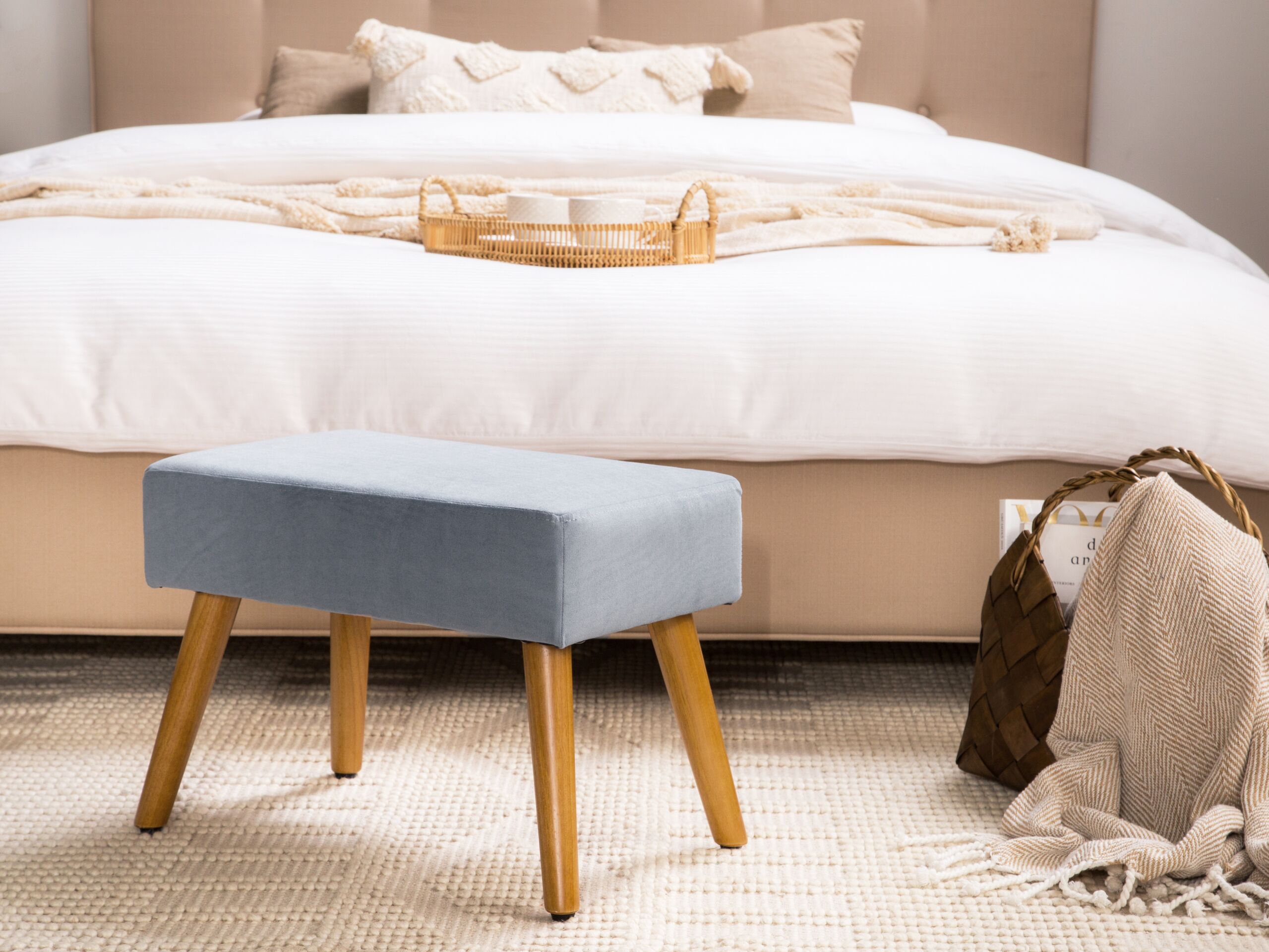 Scaun taburet TAKOMA Catifea Gri [1]