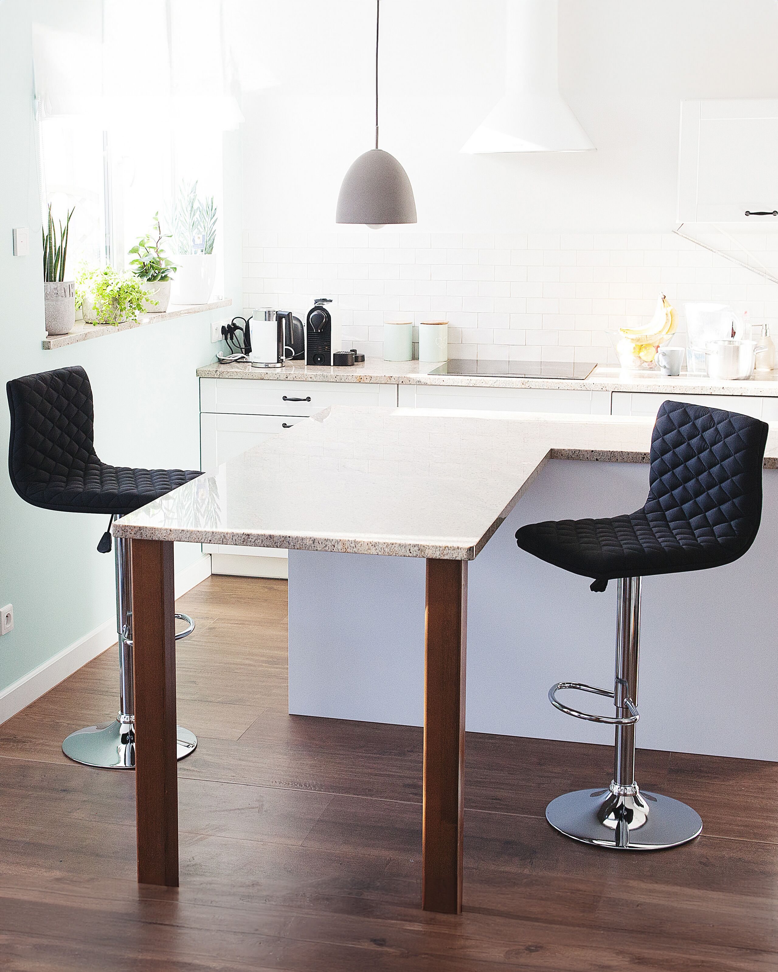 Set de 2 scaune de bar - Set of 2 ORLANDO bar stools Swivel Black