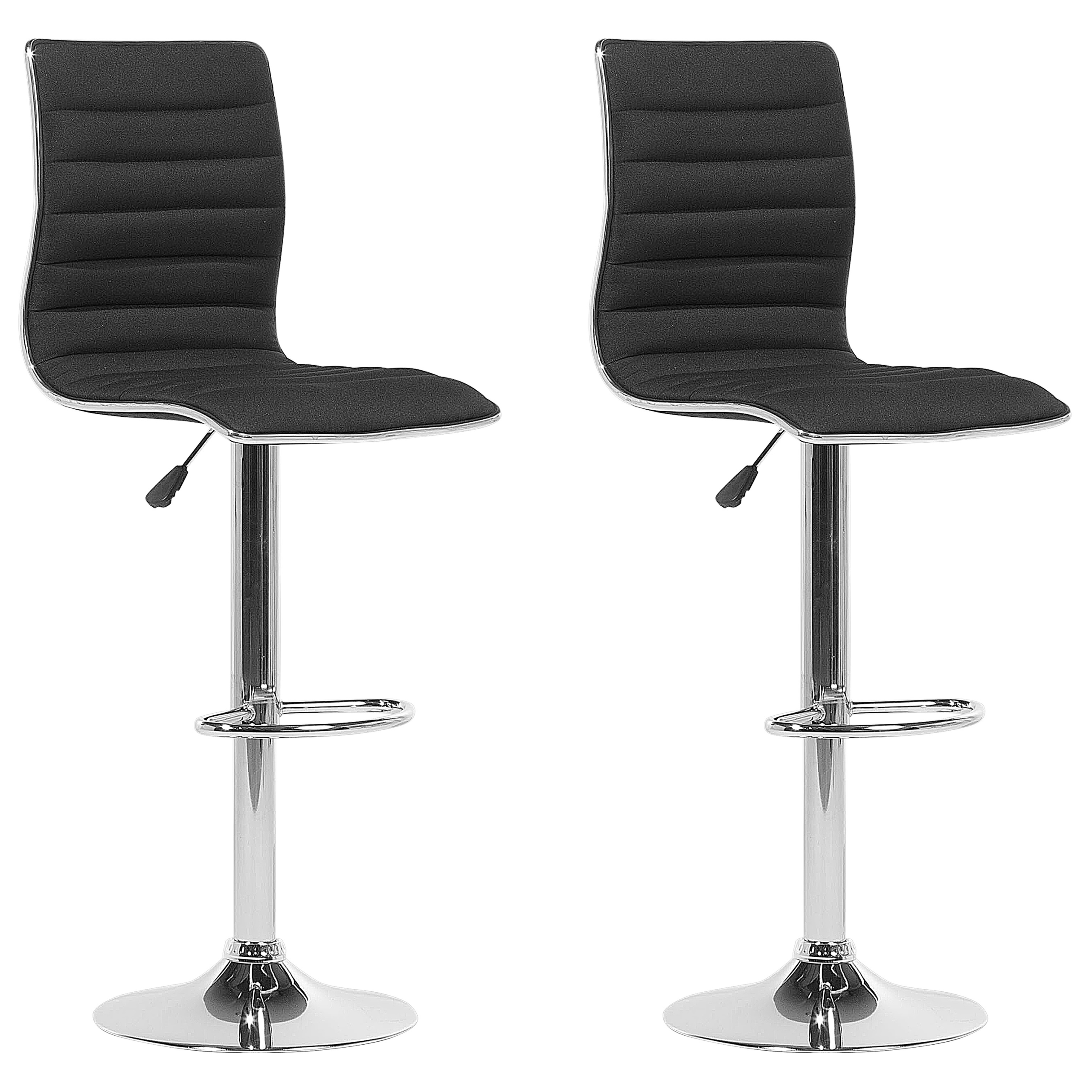 Set of 2 bar chairs LUCERNE Swivel Black [2]