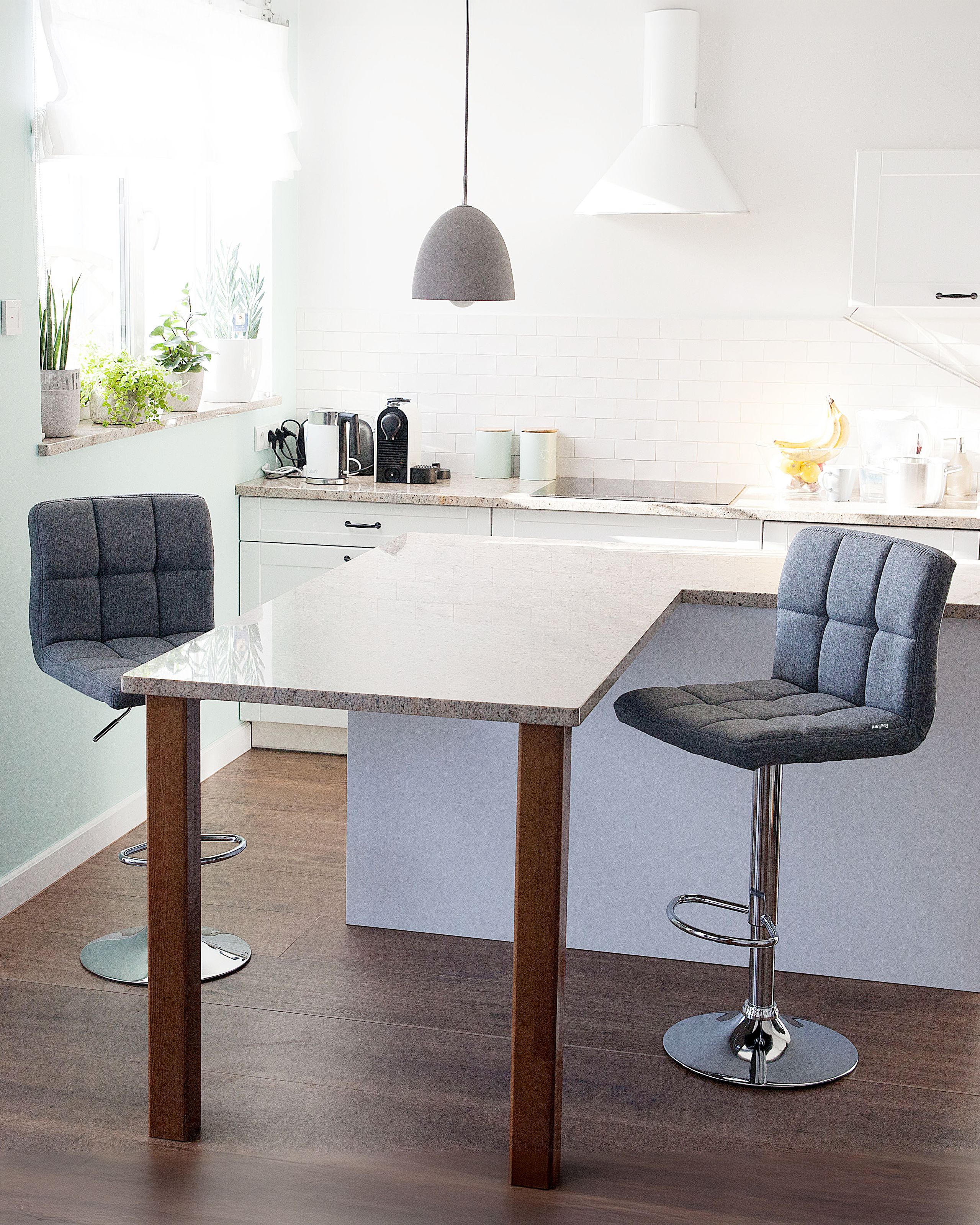 Set de 2 scaune de bar MARION Pivotant Gri deschis [1]