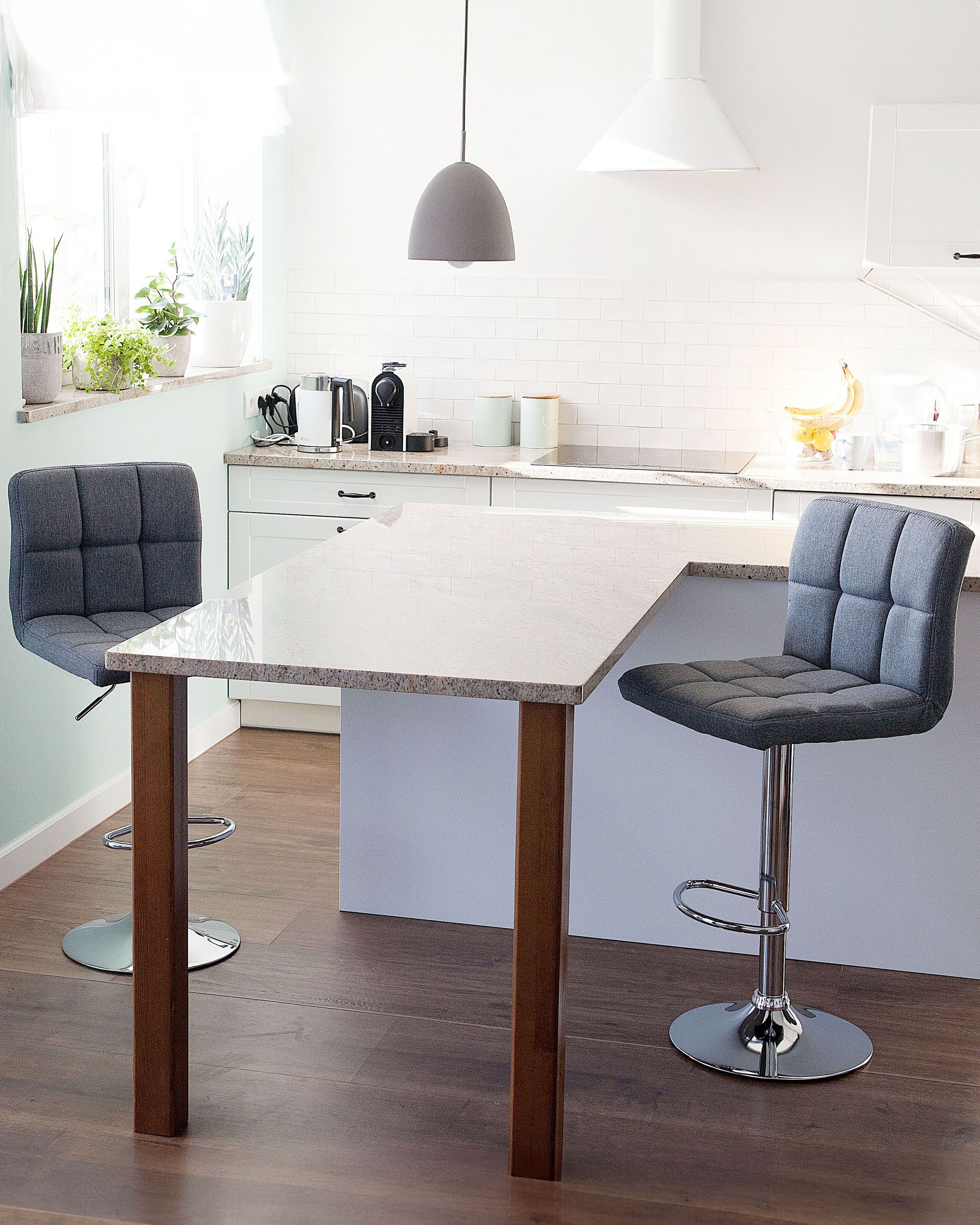 Set de 2 scaune de bar - Set de 2 scaune de bar MARION Pivotant Negru