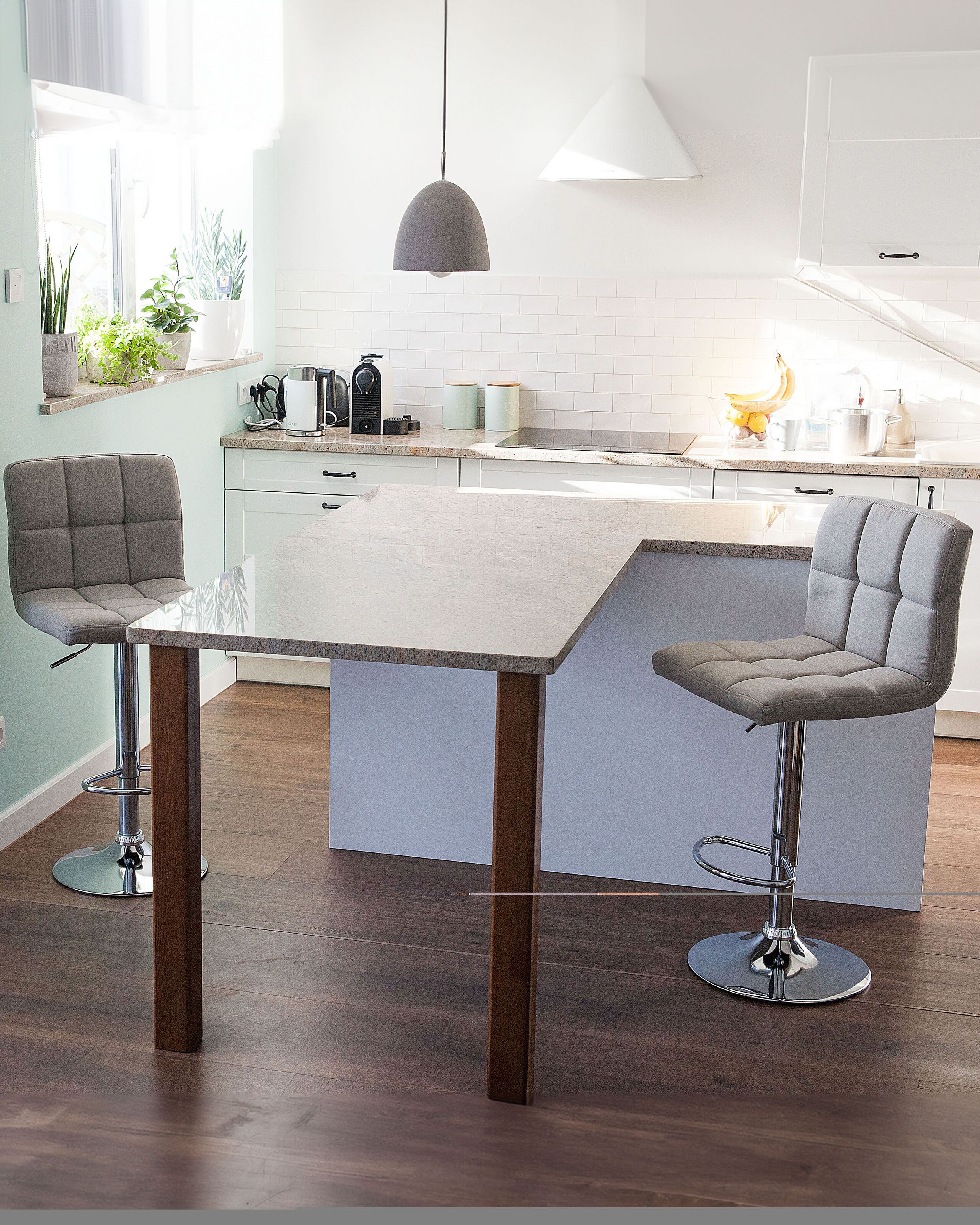 Set de 2 scaune de bar - Set of 2 MARION Bar Stools Swivel Light Beige