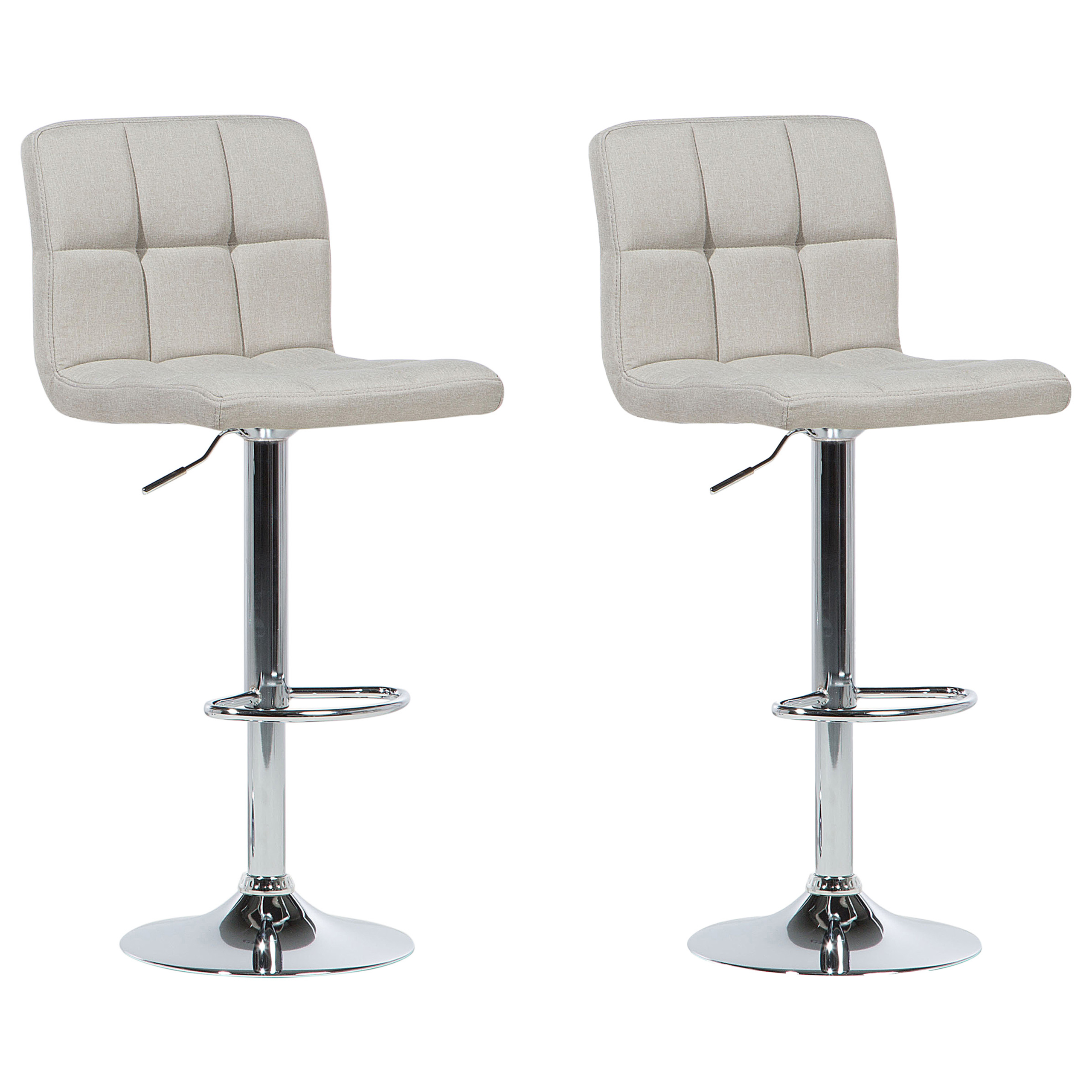 Set of 2 MARION Bar Stools Swivel Light Beige [2]