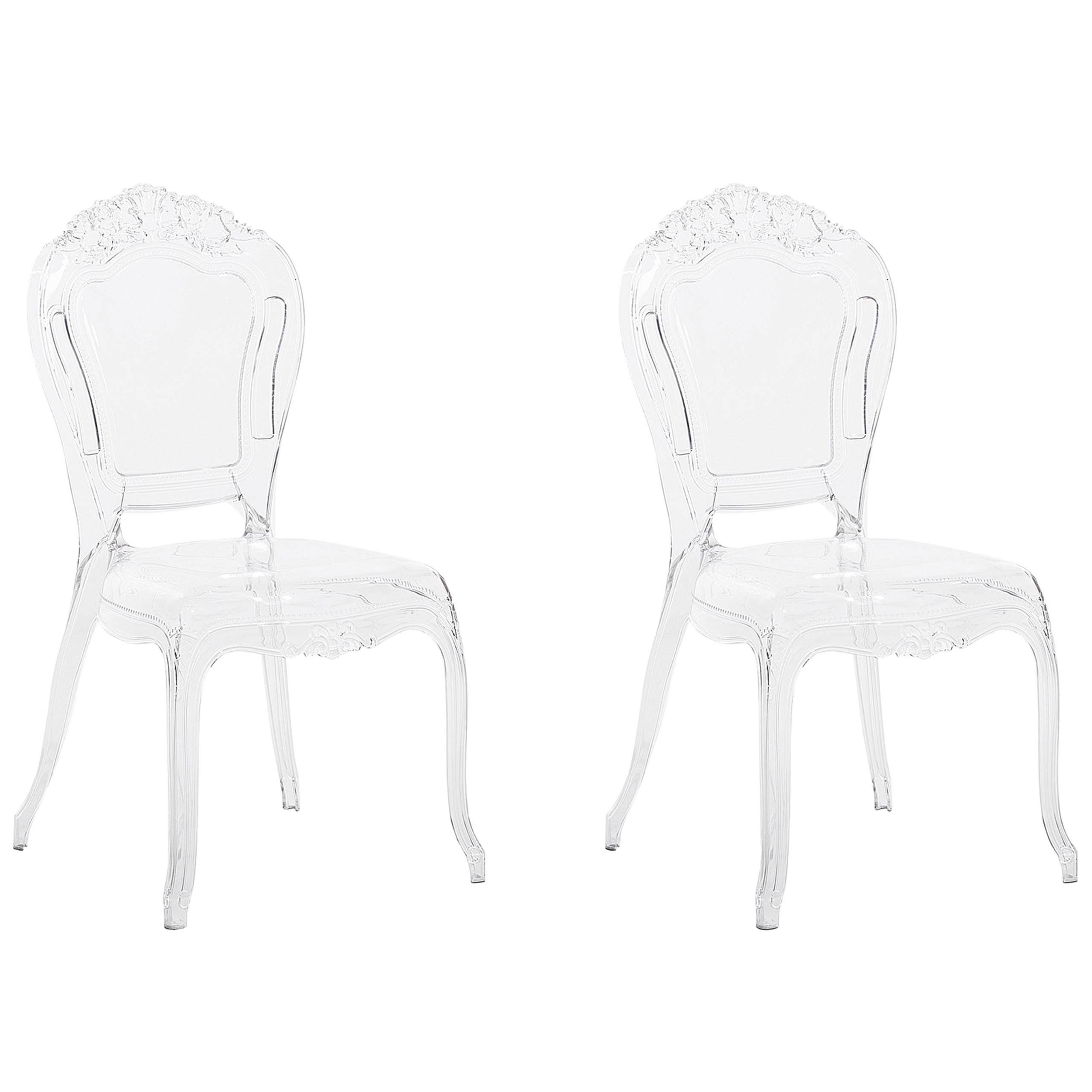 Set of 2 Dining Chairs VERMONT Transparent [2]