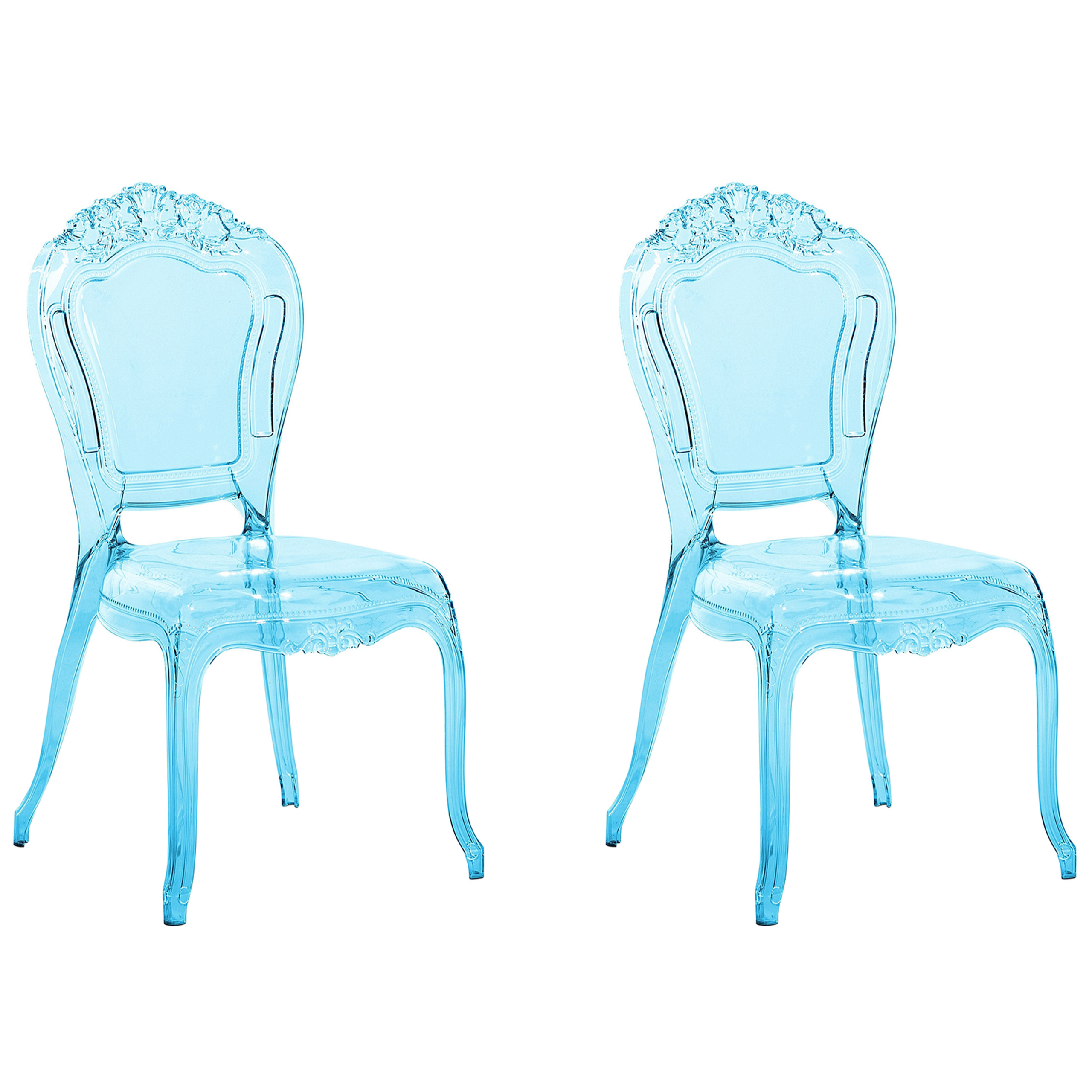 Set de 2 scaune dining VERMONT Albastru deschis [2]