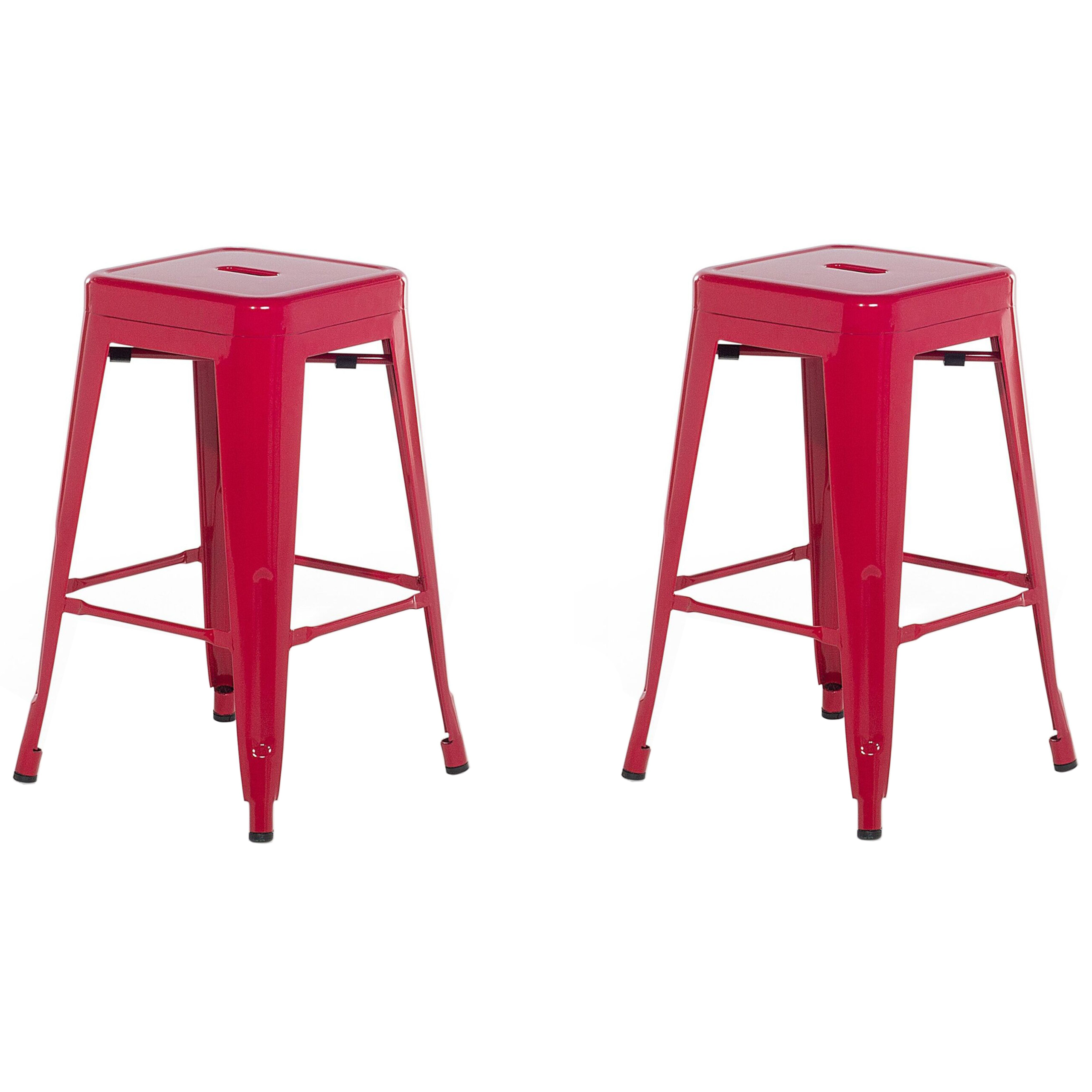 Set of 2 bar chairs CABRILLO Metal Red [2]