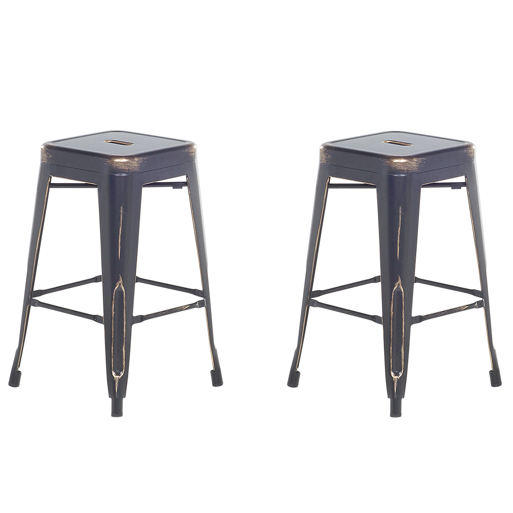 Set of 2 CABRILLO bar stools Black metal [2]