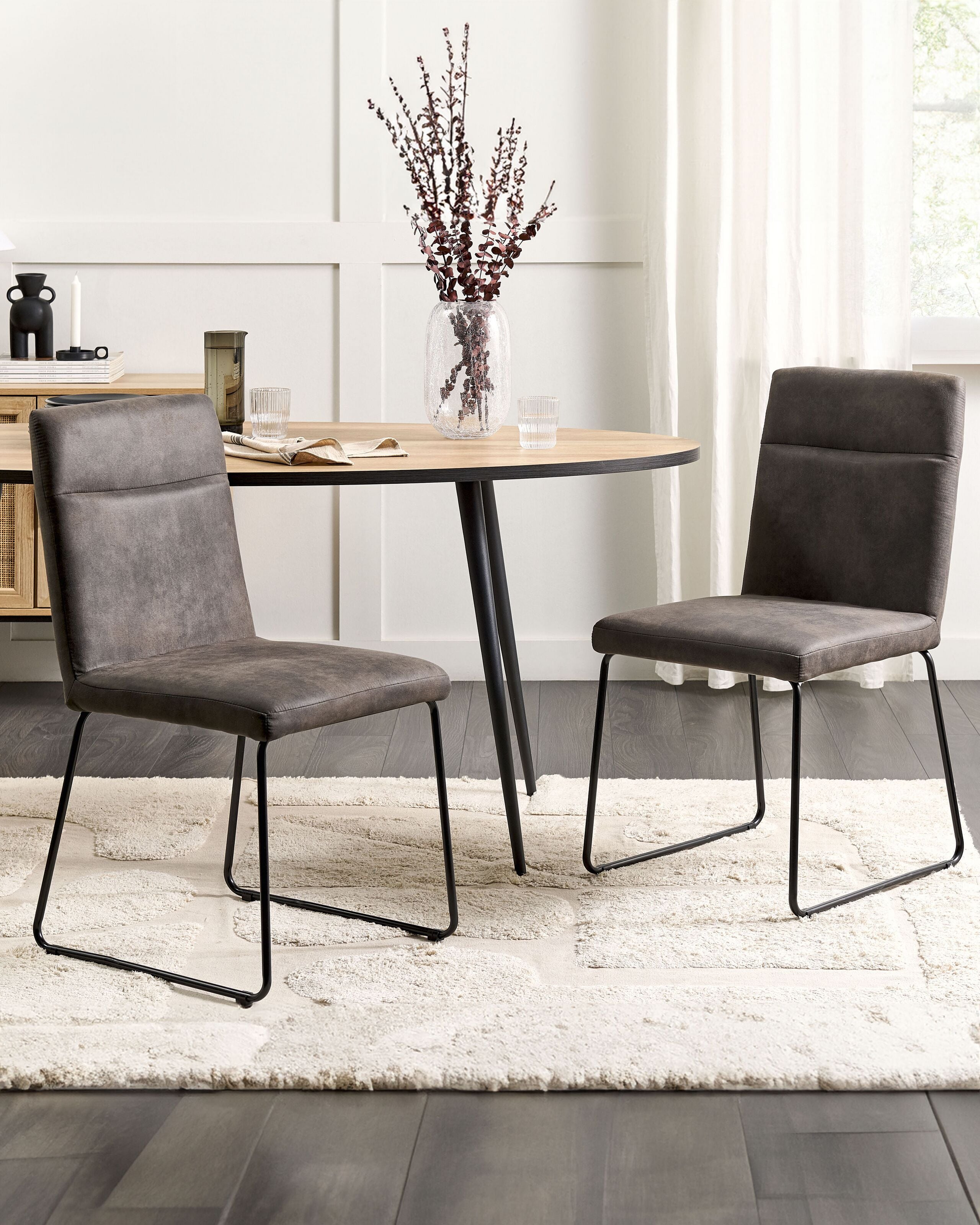 Set de 2 scaune dining NEVADA Gri închis [1]