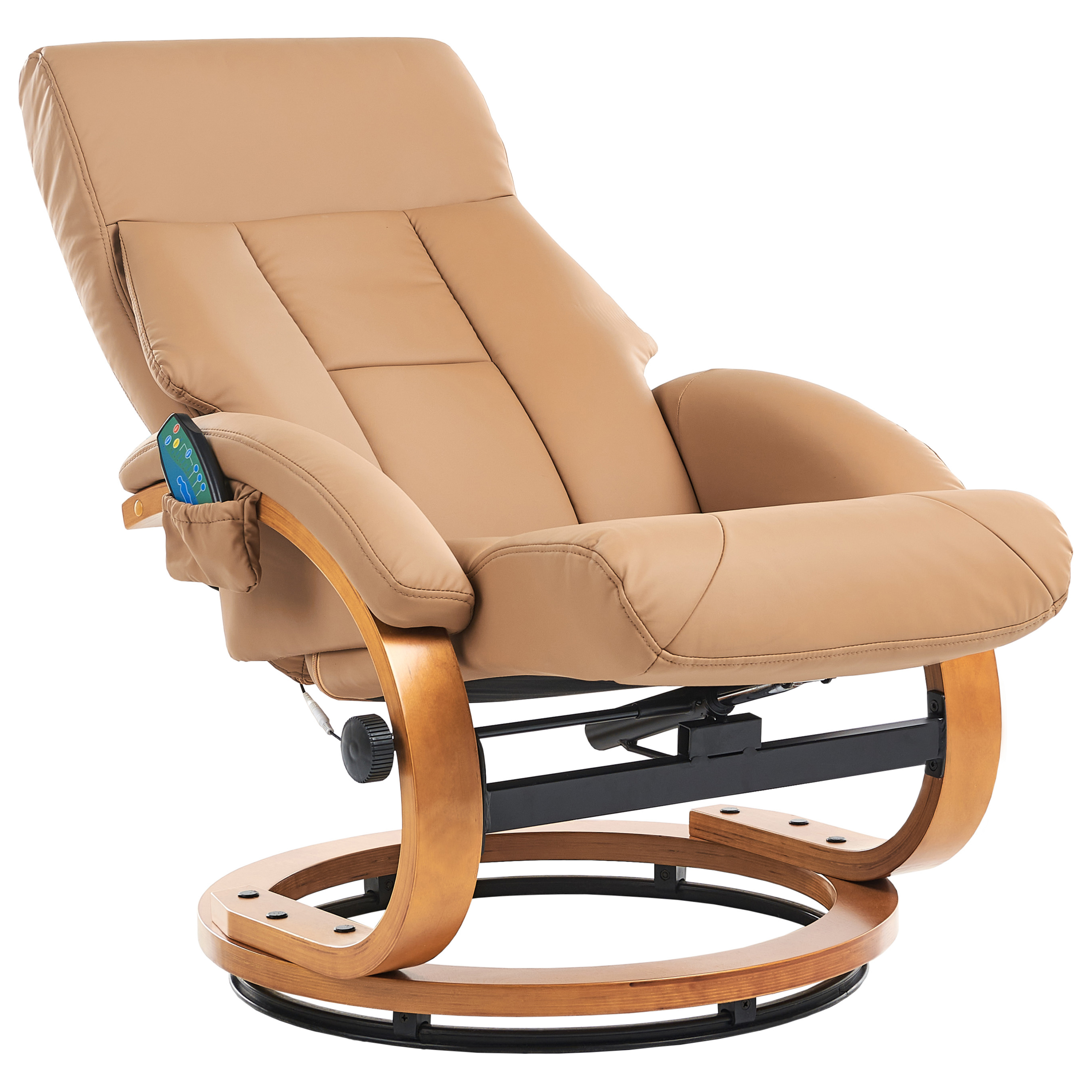 Fotoliu de masaj FORCE cu taburet Piele ecologică Nisipiu [5]