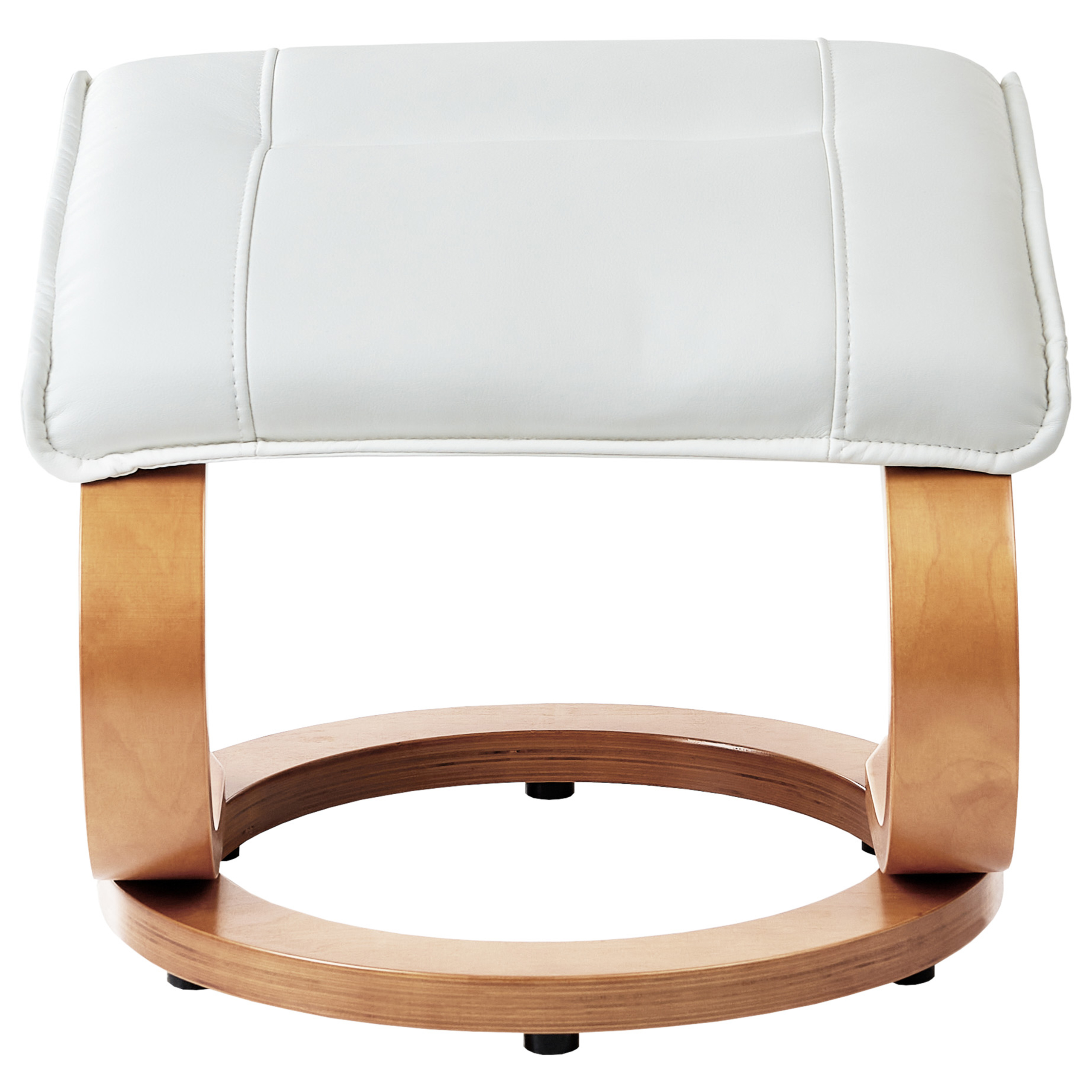 Fotoliu de masaj MAJESTIC cu taburet Piele ecologică Alb [9]