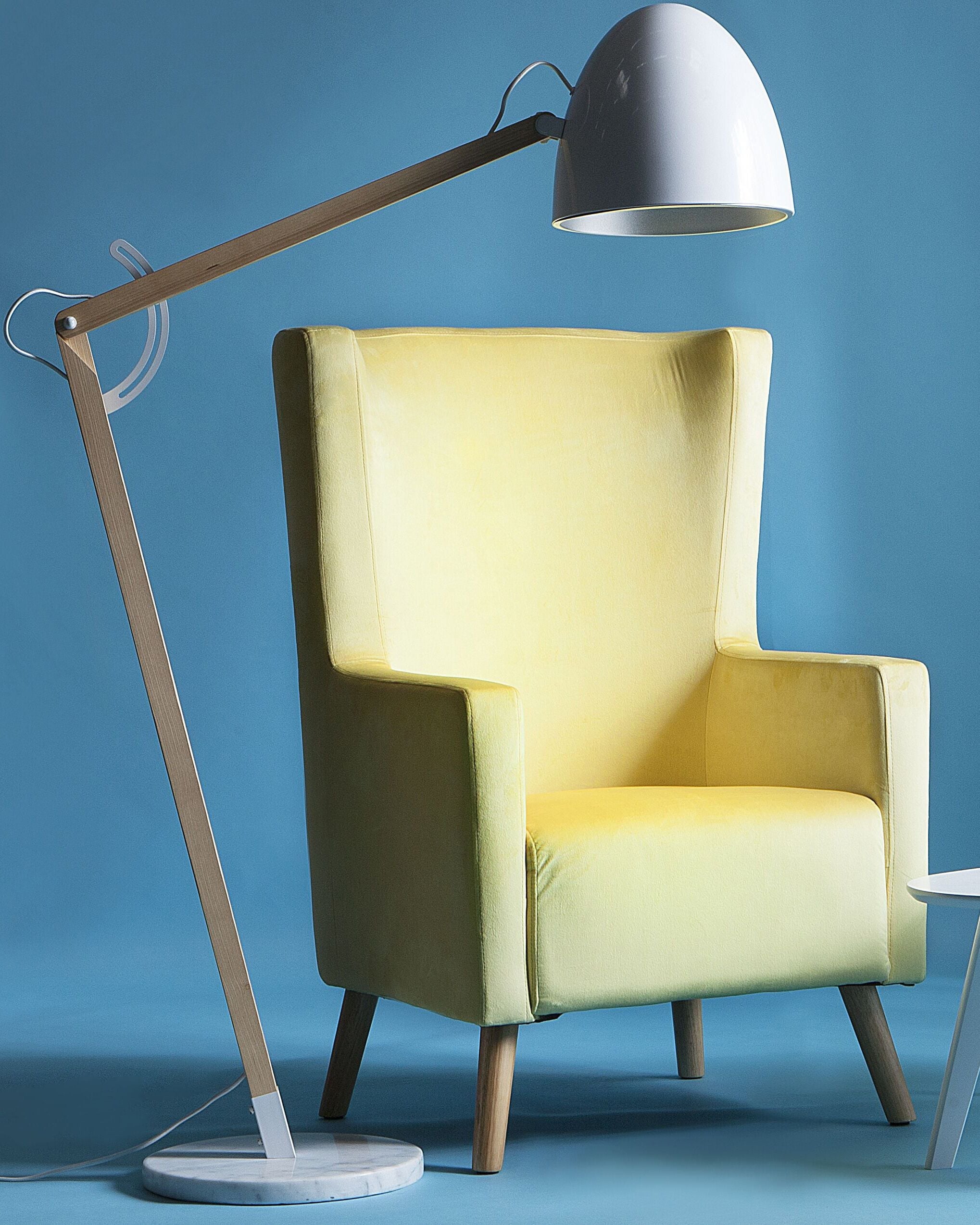 Fotoliu cu spătar înalt - ONEIDA high-backed armchair Velvet Yellow