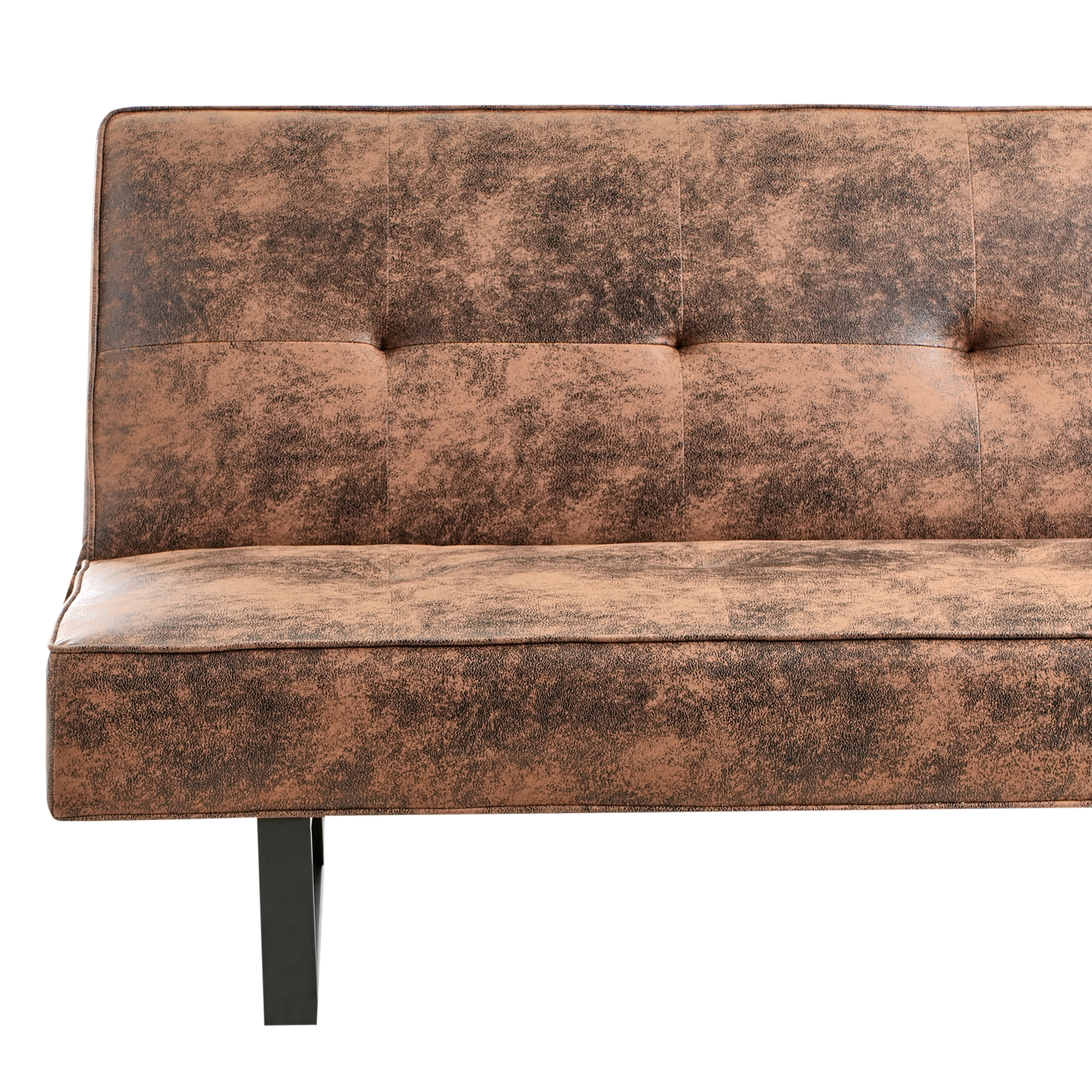 Canapea extensibilă cu 3 locuri DERBY Piele ecologică Maro auriu [7]