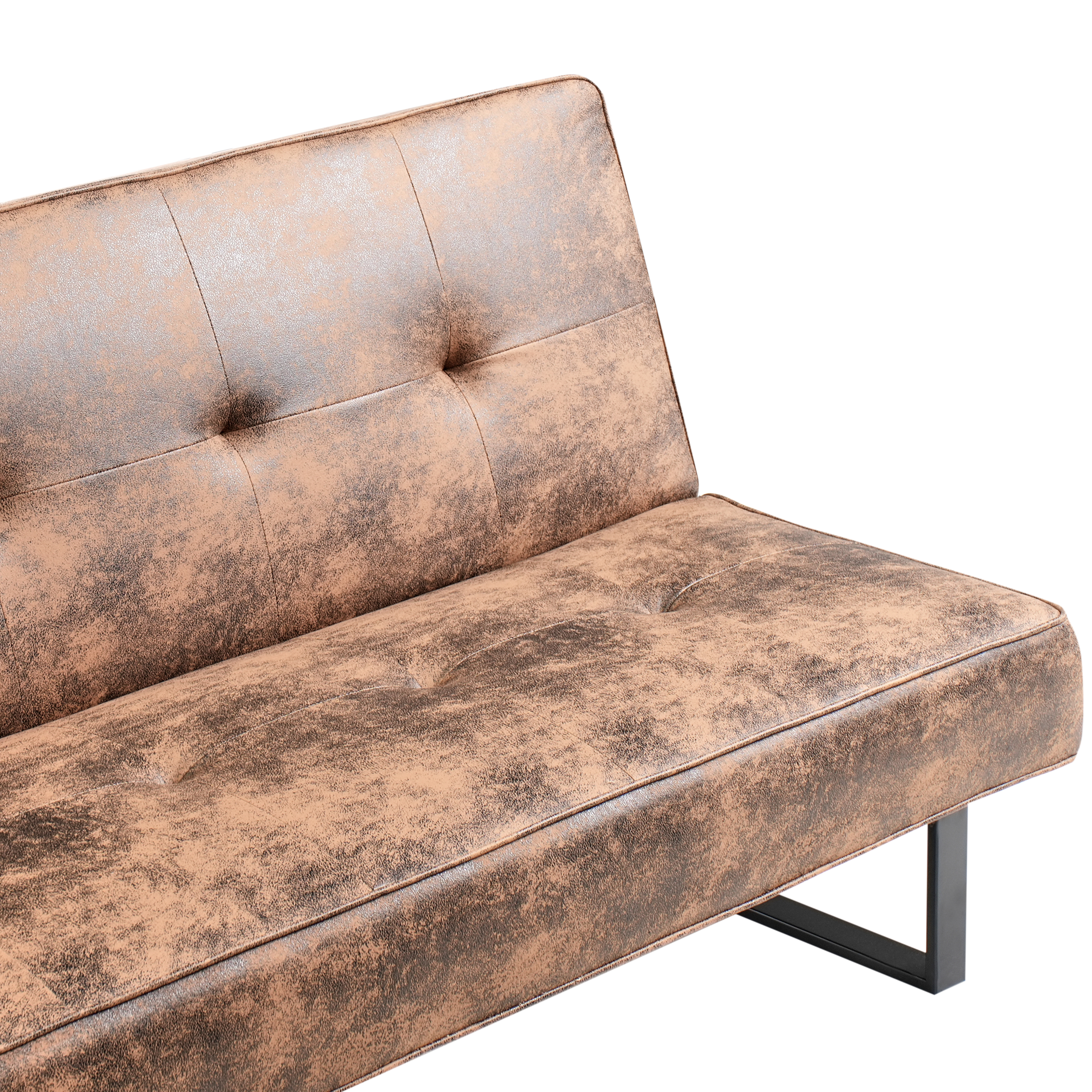 Canapea extensibilă cu 3 locuri DERBY Piele ecologică Maro auriu [8]