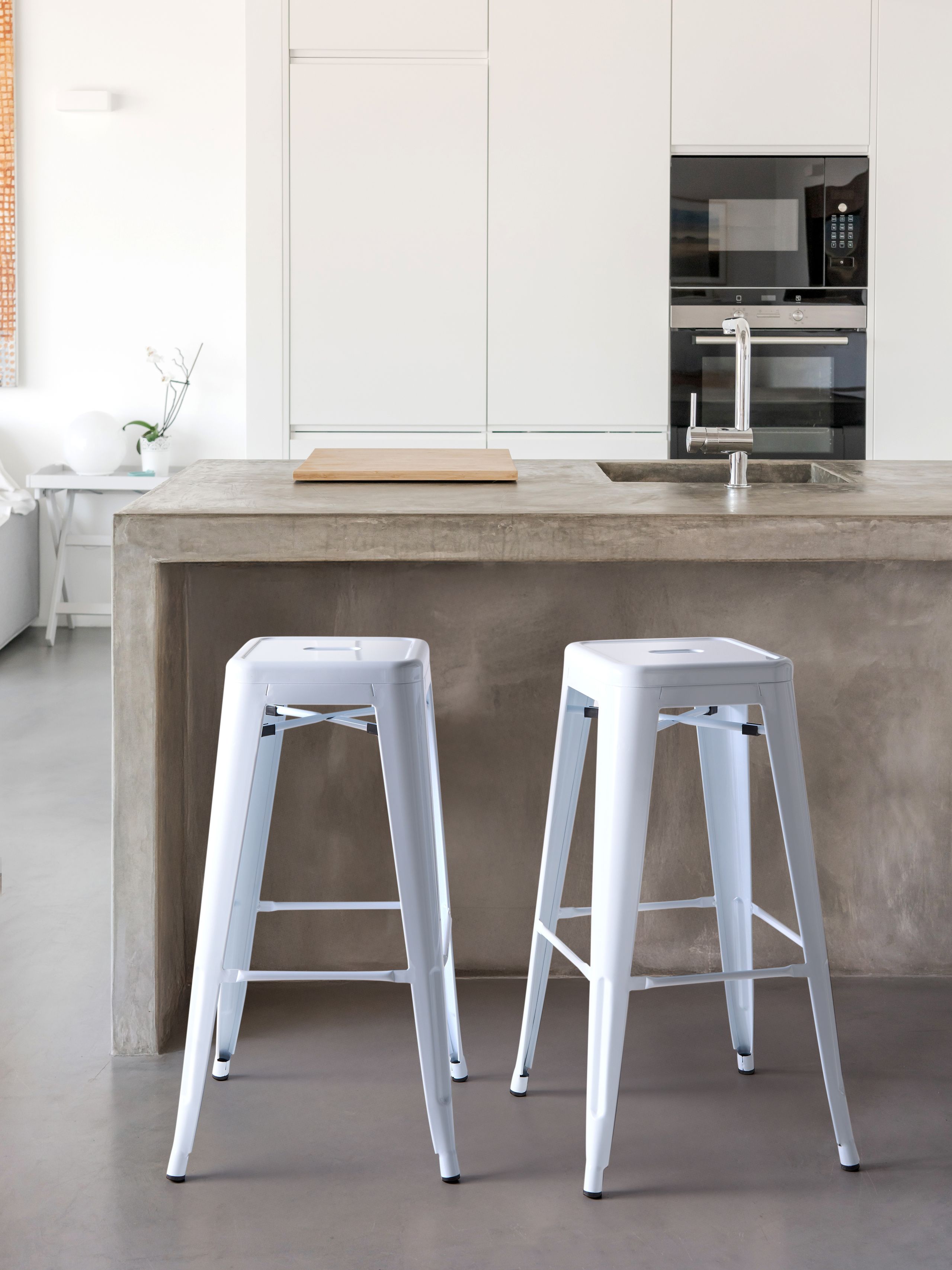 Set of 2 bar chairs CABRILLO Metal White [1]