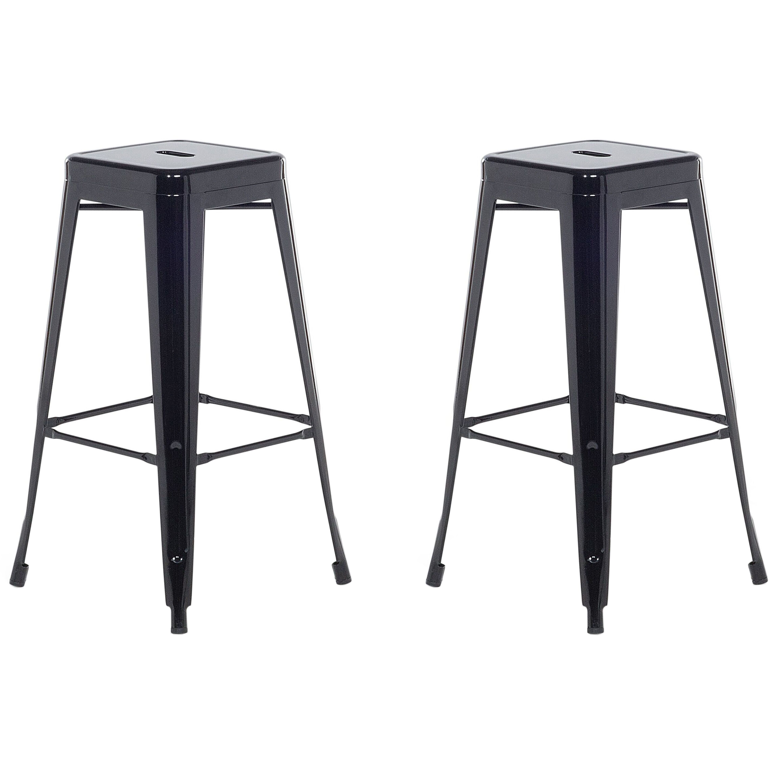 CABRILLO bar chair set of 2 Metal Black [2]