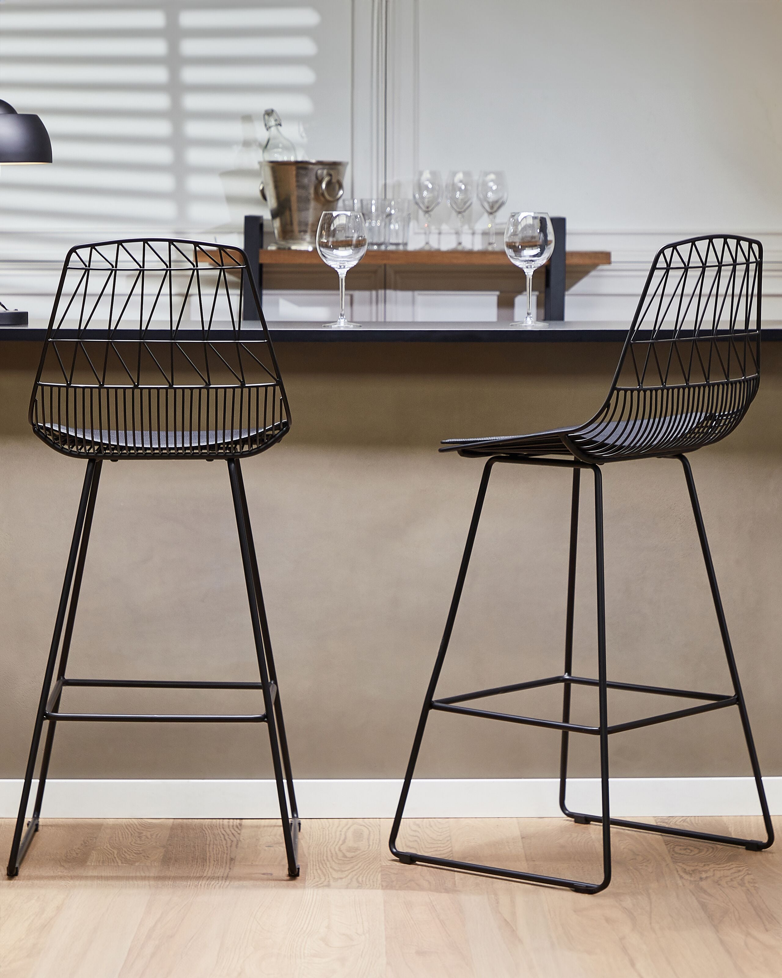 Scaun de bar - Set of 2 bar chairs PRESTON Metal Black
