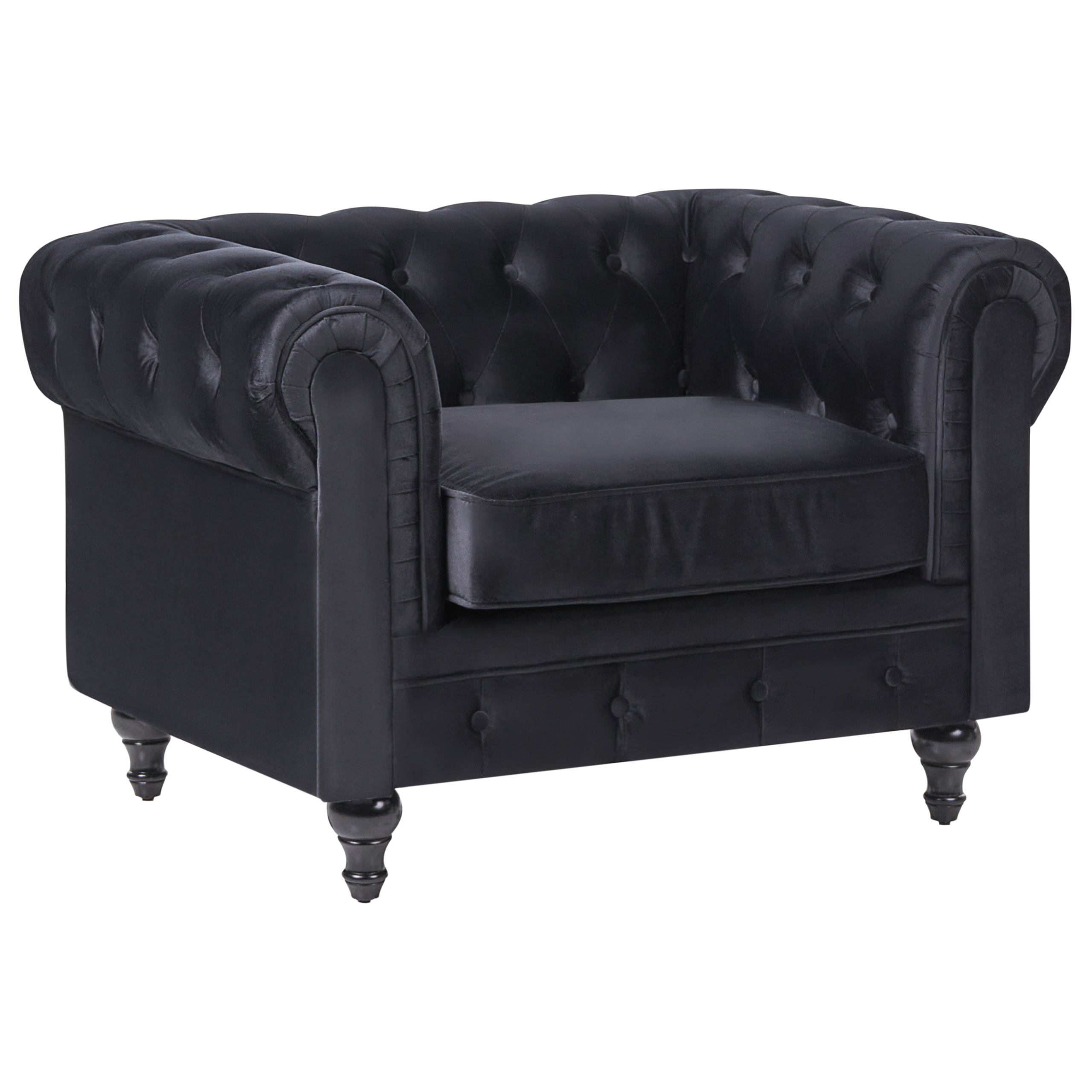 Fotoliu CHESTERFIELD Catifea Negru [2]
