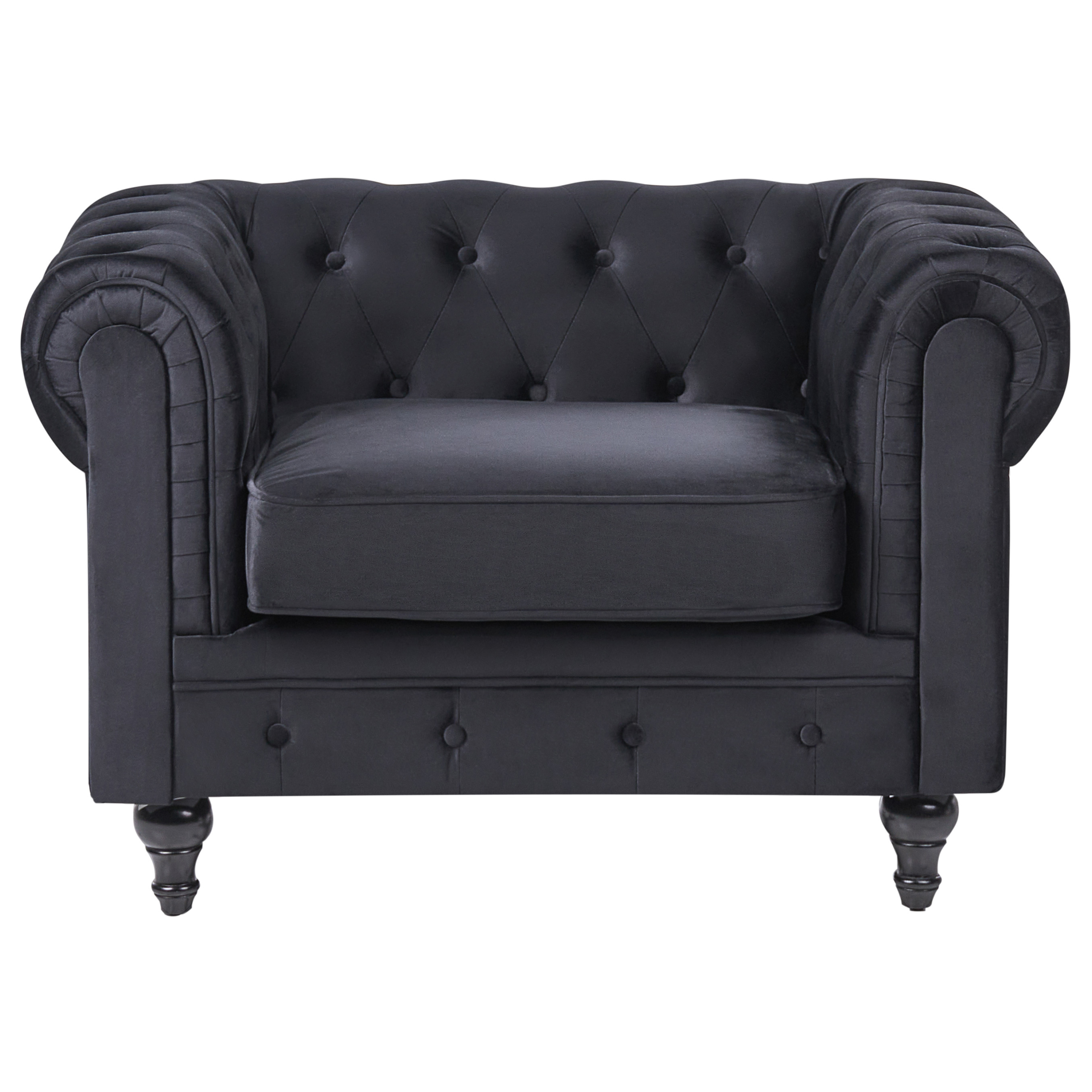 Fotoliu CHESTERFIELD Catifea Negru [4]