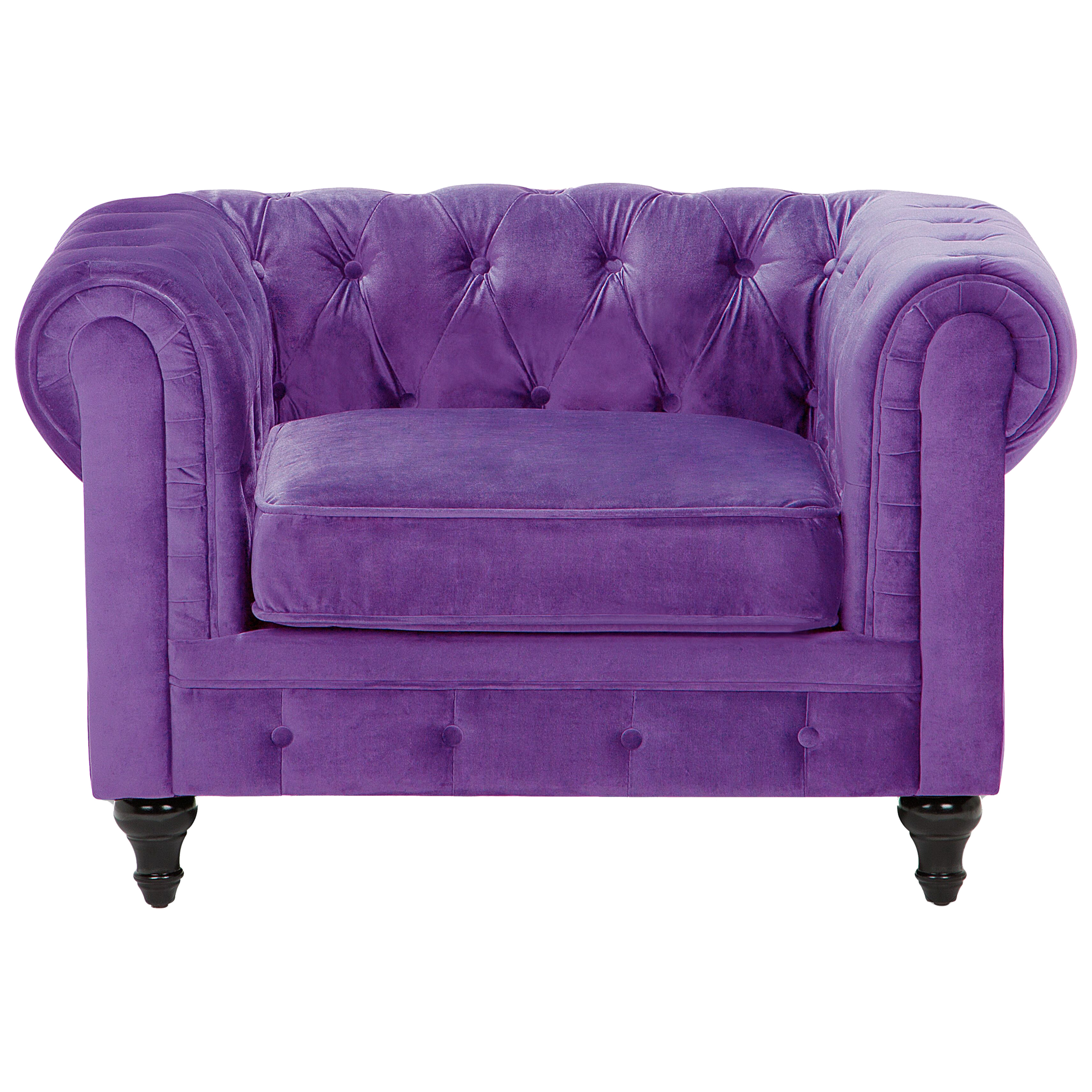 CHESTERFIELD armchair Purple velvet [4]