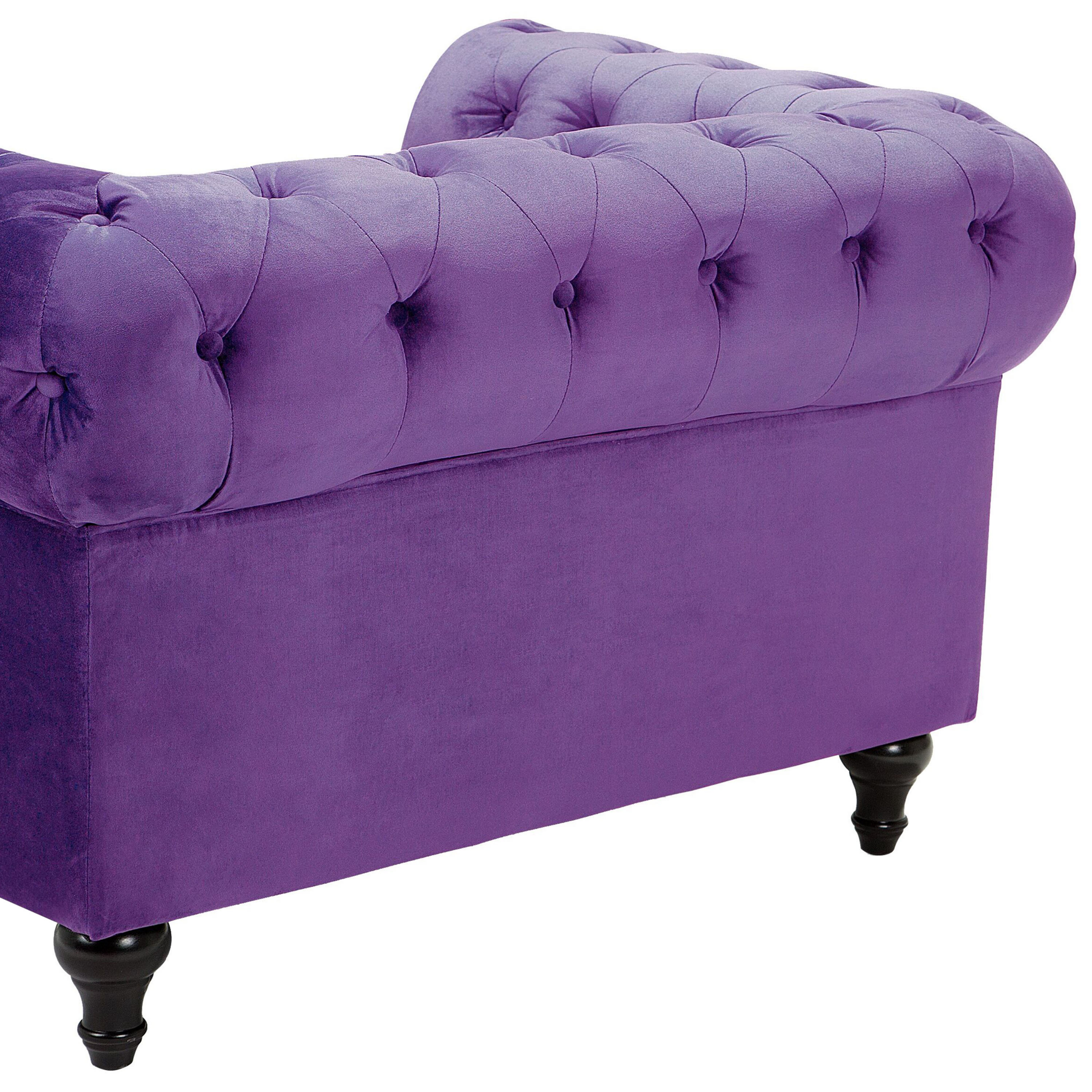 CHESTERFIELD armchair Purple velvet [10]