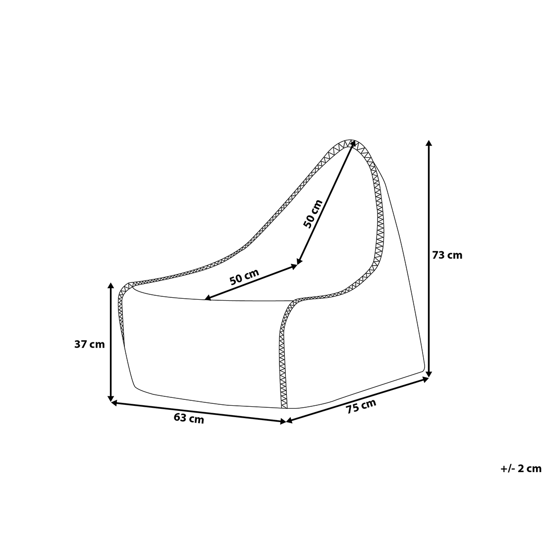 Fotoliu puf 200 L DROP LINEN 63 cm 75 cm Gri [3]
