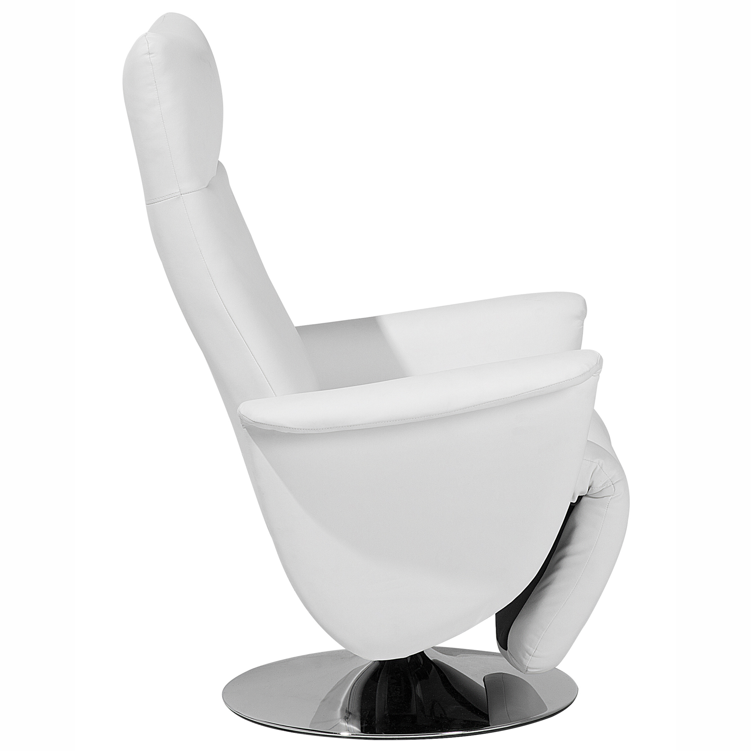 Fotoliu cu recliner PRIME Suport pentru picioare retractabil Piele ecologică Alb [5]