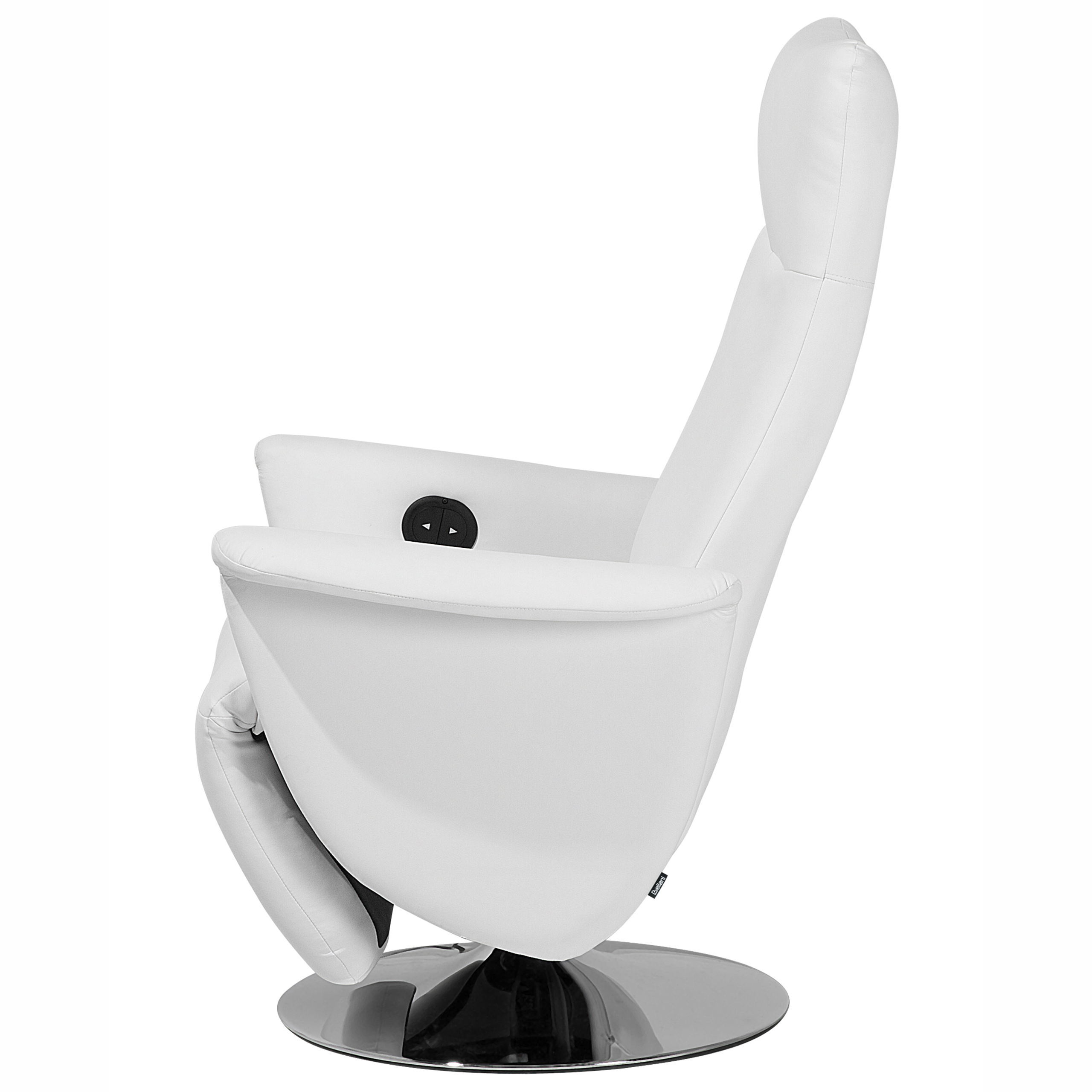 Fotoliu cu recliner PRIME Suport pentru picioare retractabil Piele ecologică Alb [7]