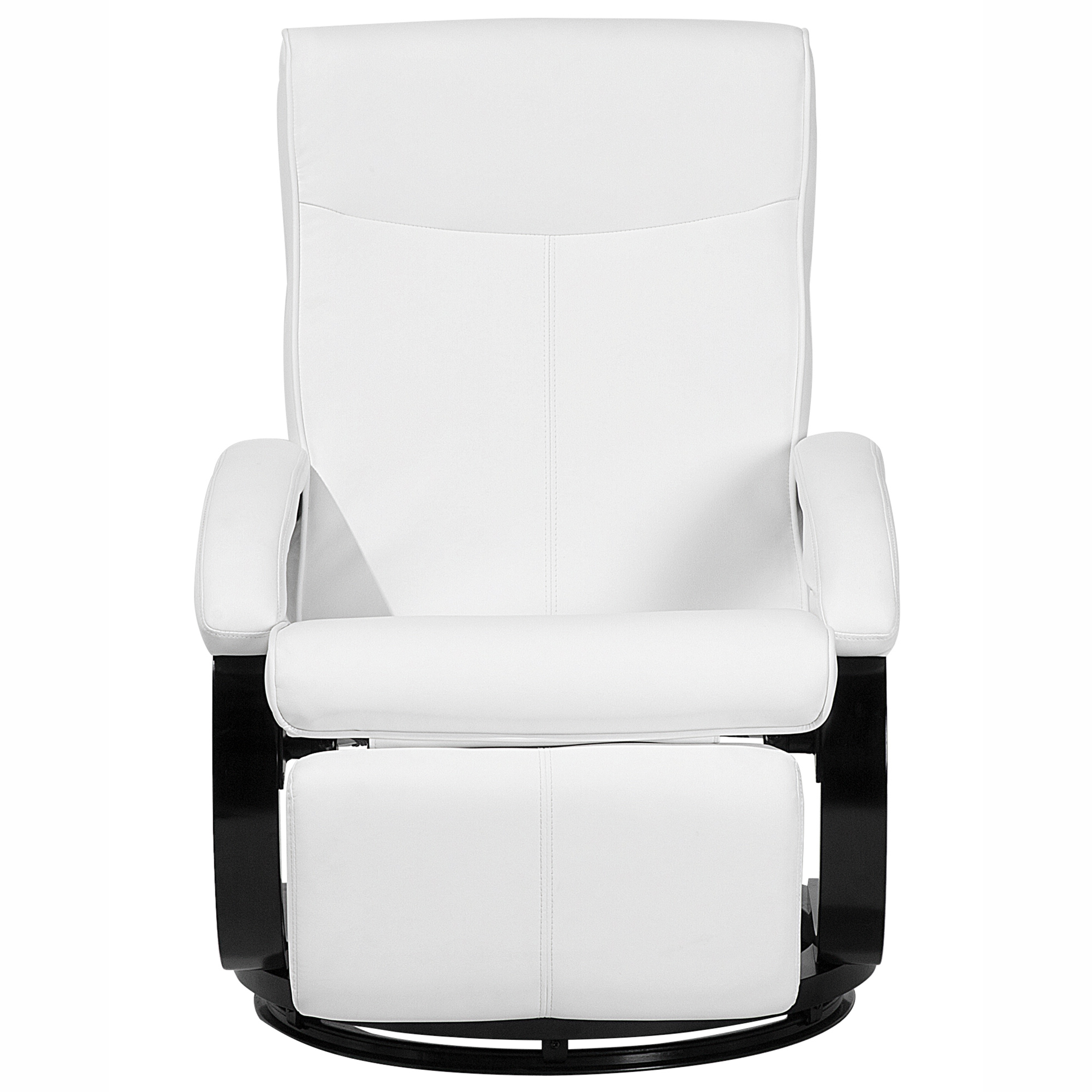 Armchair with recliner MIGHT Retractable footrest Eco-leather White [4]