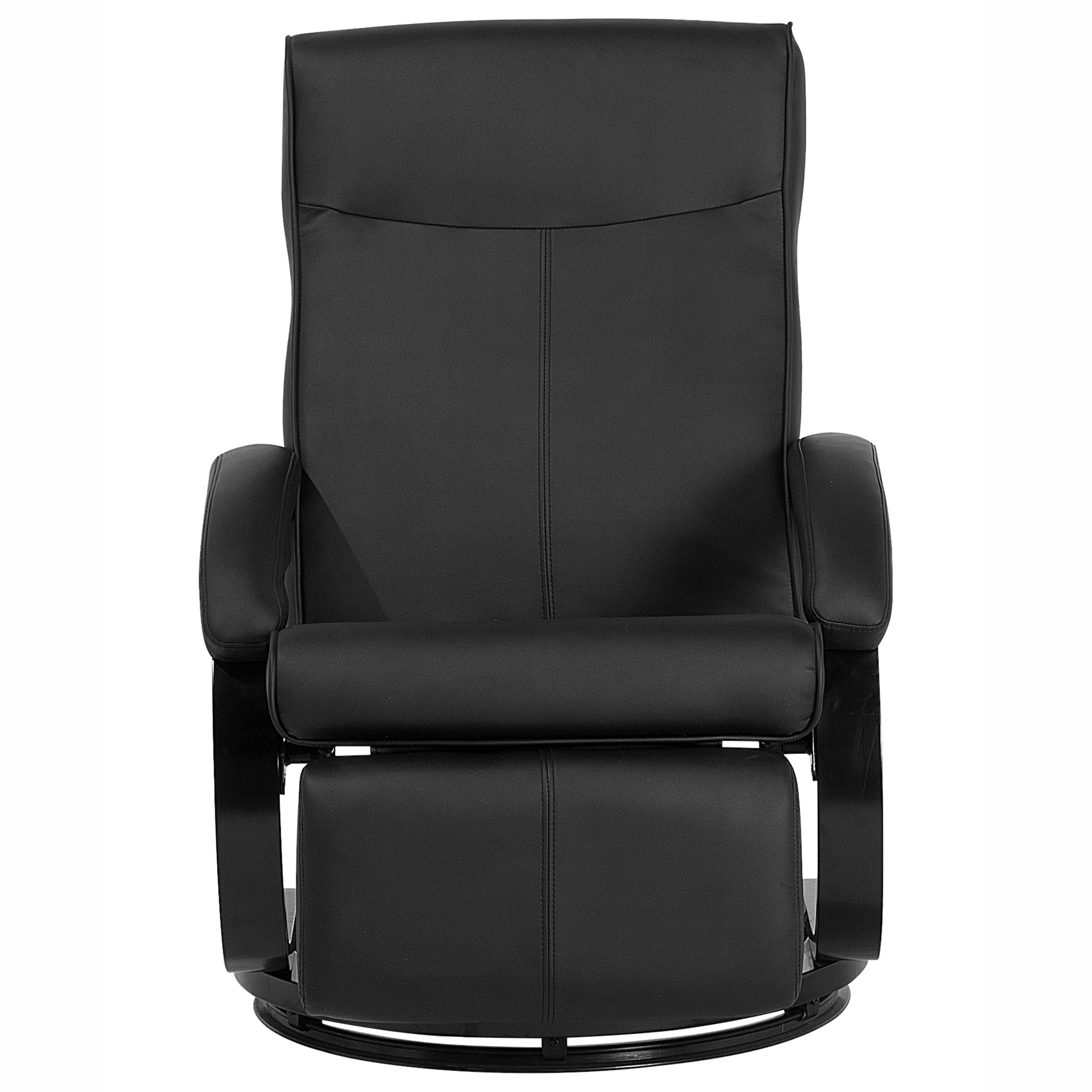 Recliner armchair MIGHT Retractable footrest Eco-leather Black [4]
