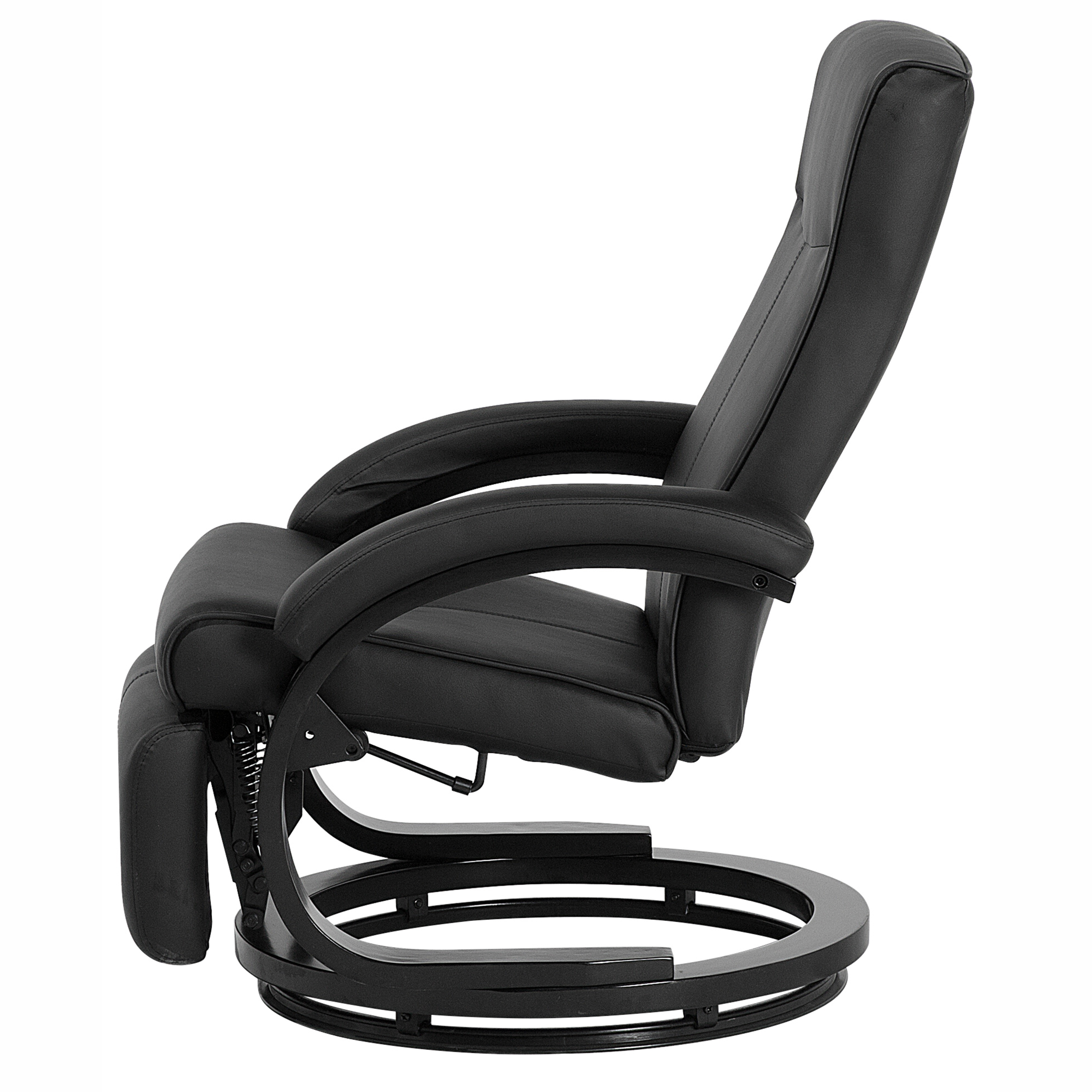 Recliner armchair MIGHT Retractable footrest Eco-leather Black [7]